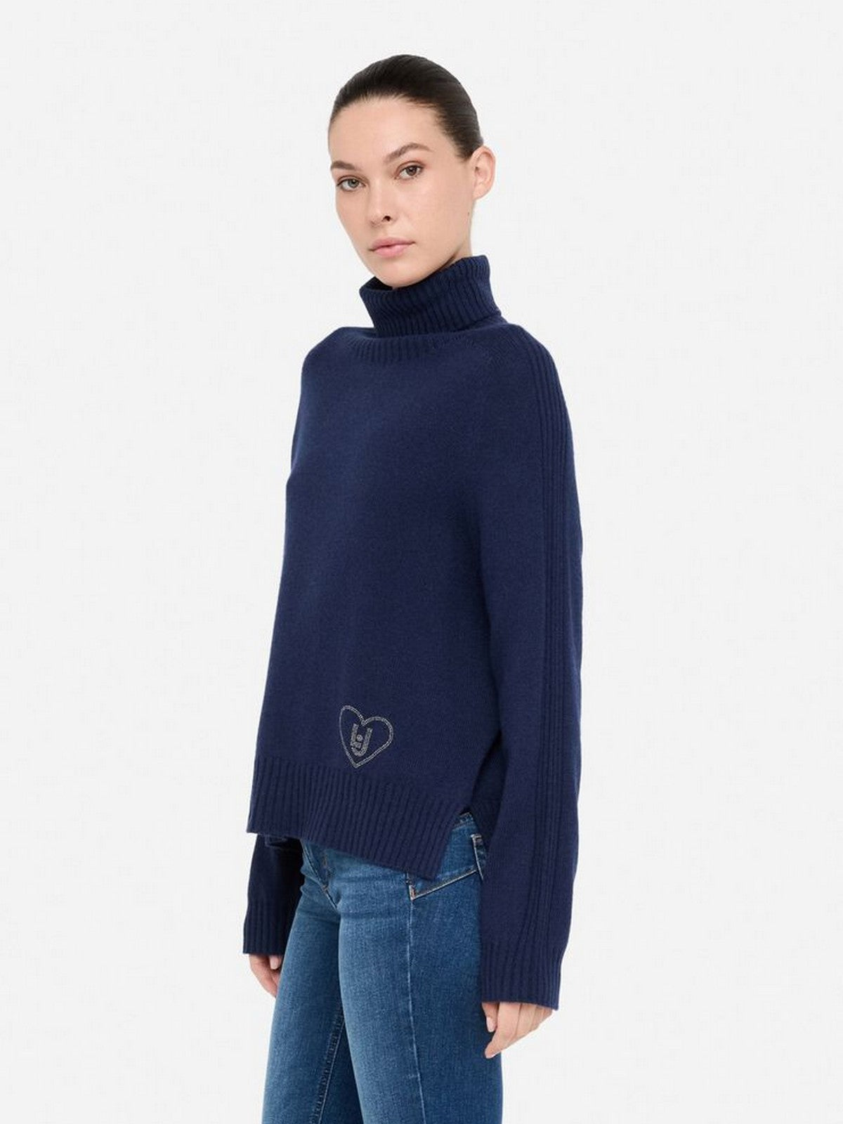LIU JO WHITE Maglione dolcevita Donna MF5445MS76L 93932 Navel blue