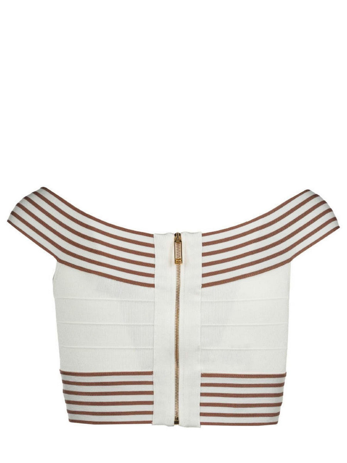 ELISABETTA FRANCHI Top Donna TK44S61E2 AQ6 AVORIO/CUOIO gioboutiqueweb