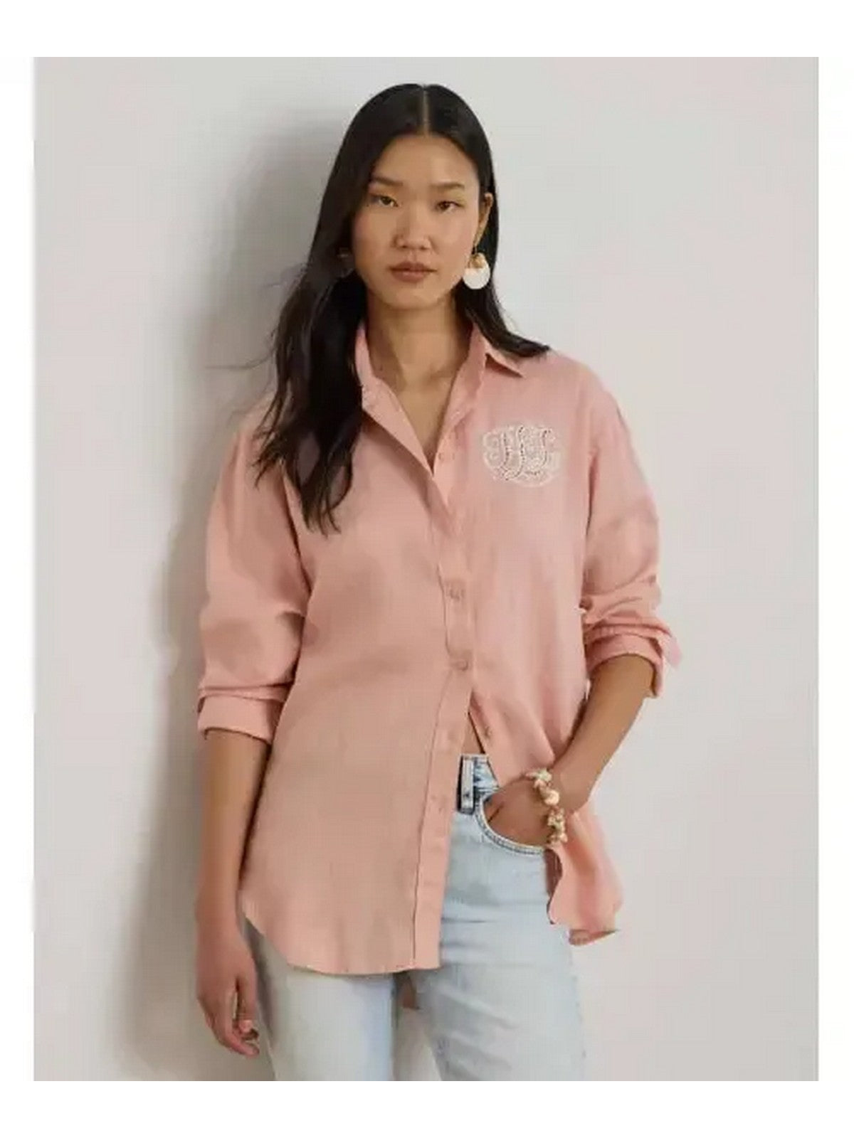 LAUREN RALPH LAUREN Camicia Donna WOVEN-SPORT SHIRT-SHIRT 200P08913 004 PINK RHODONITE