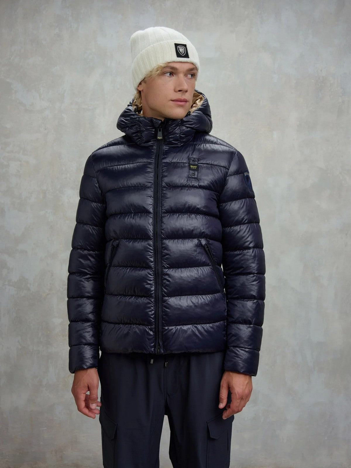 BLAUER Piumino Uomo ADAMS 25WBLUC02079 005958 888TB BLU int. TABACCO gioboutiqueweb