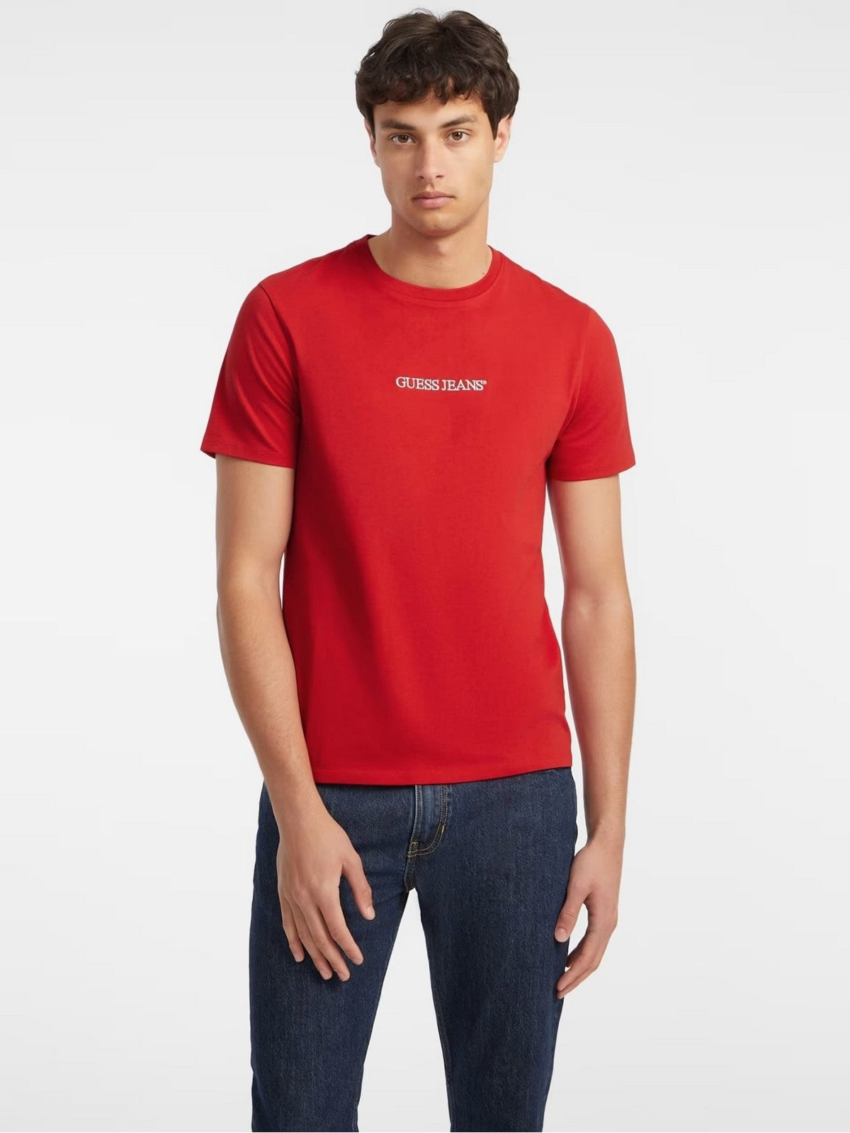 GUESS T-shirt Uomo GJ SS CN SLIM LOGO EMBRO TEE M4YI52 K8HM0 G585 RUGBY RED