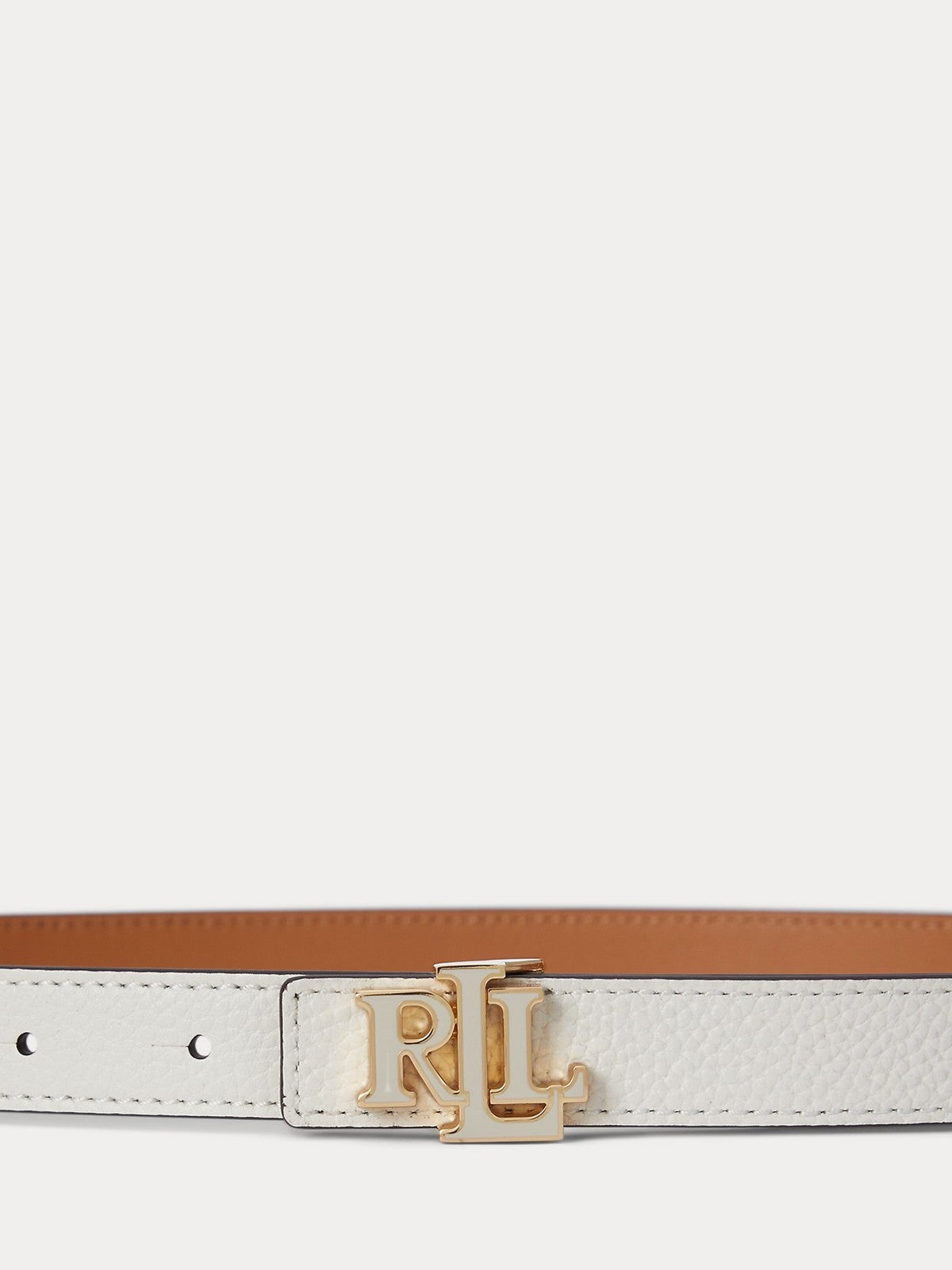 LAUREN RALPH LAUREN Cintura Donna REV LRL 20-BELT-SKINNY 412P04418 003 SOFT WHITE/CLASSIC CARAMEL gioboutiqueweb