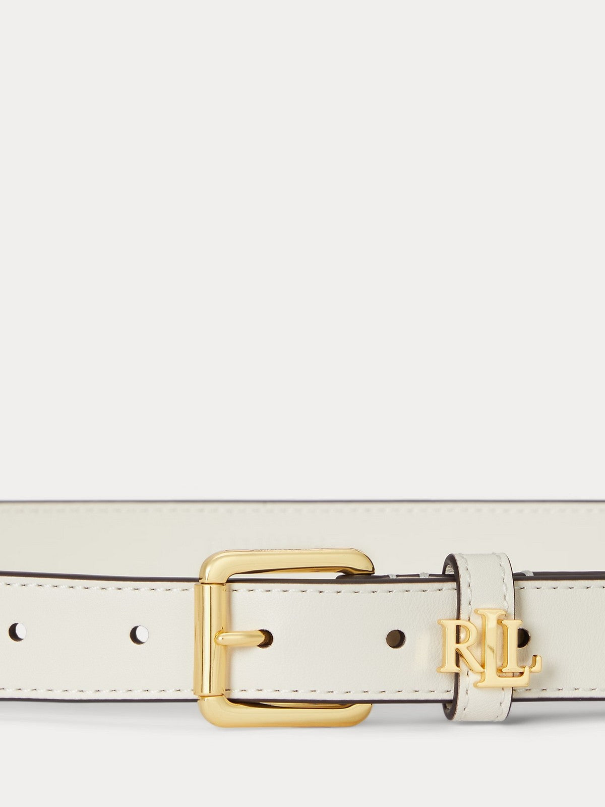LAUREN RALPH LAUREN Cintura Donna LGO KPPER 25-BELT-SKINNY 412968763 010 SOFT WHITE/PB gioboutiqueweb