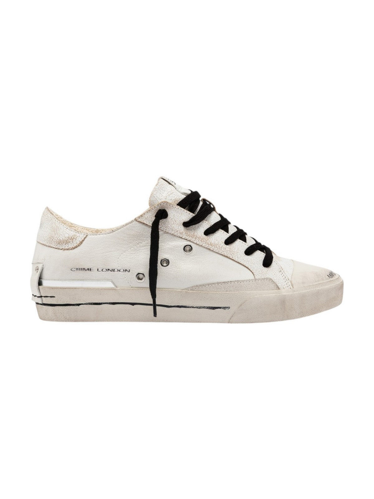 CRIME LONDON Sneaker Uomo RECUT LOW WORE YESTERDAY 14130PP7 10 WHITE gioboutiqueweb