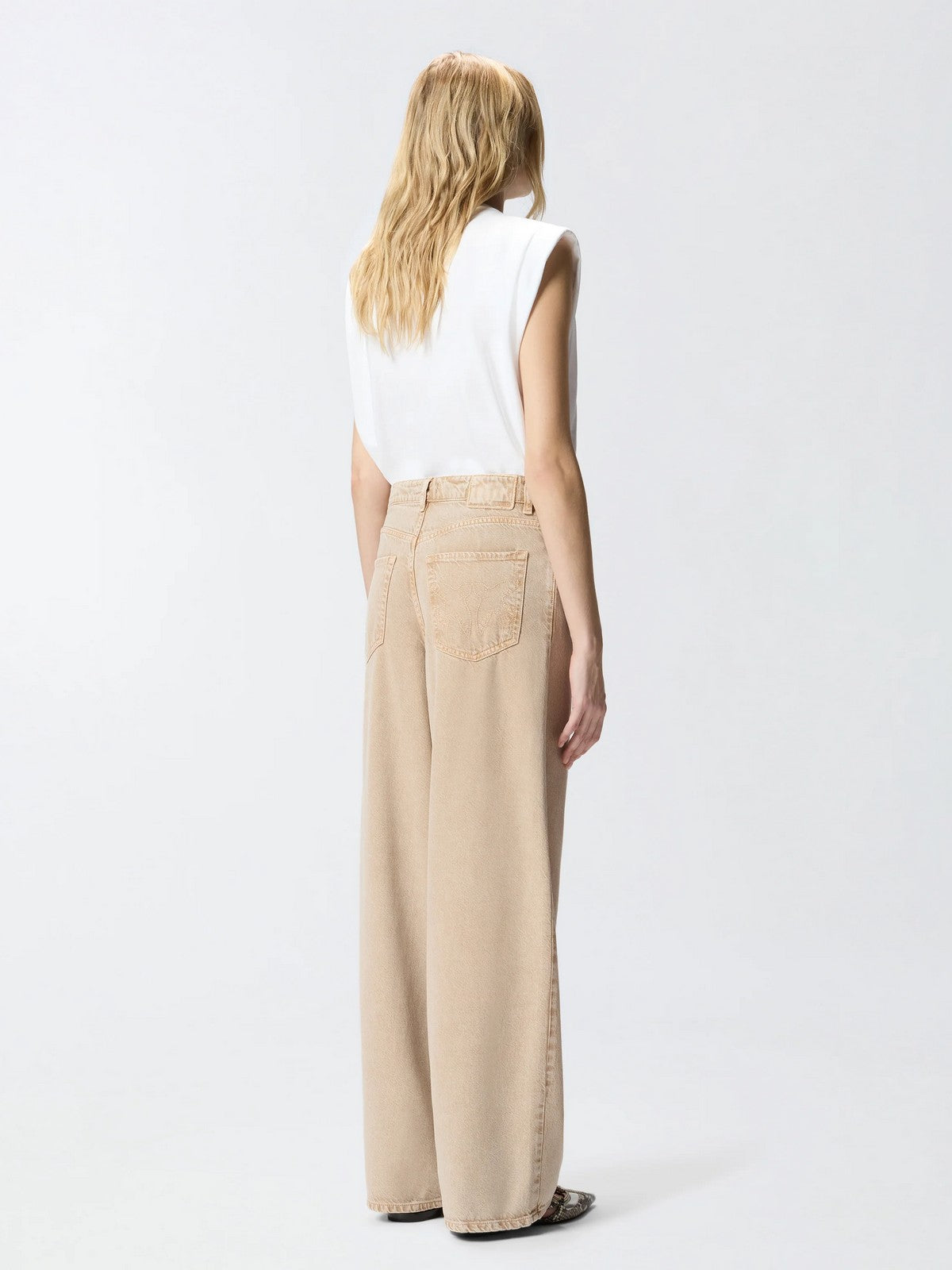 PINKO Jeans Donna LAURYN LOOSE BULL 104601-A33R C88 BEIGE-MACROCISTIDE gioboutiqueweb