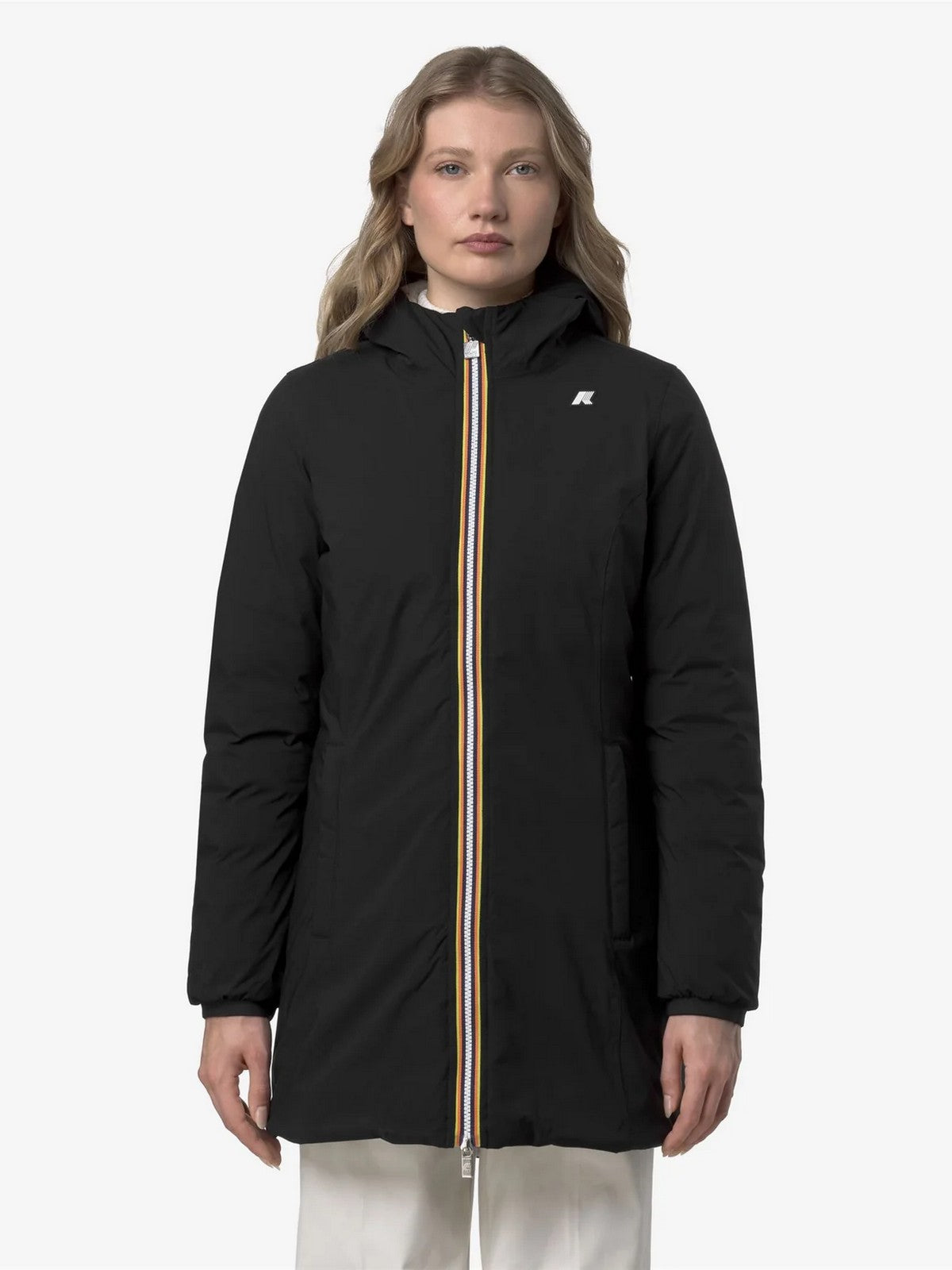 K-WAY Giubbino Donna DENISE ST THERMO DOUBLE K8134CW BC9 Black Pure - Beige C gioboutiqueweb