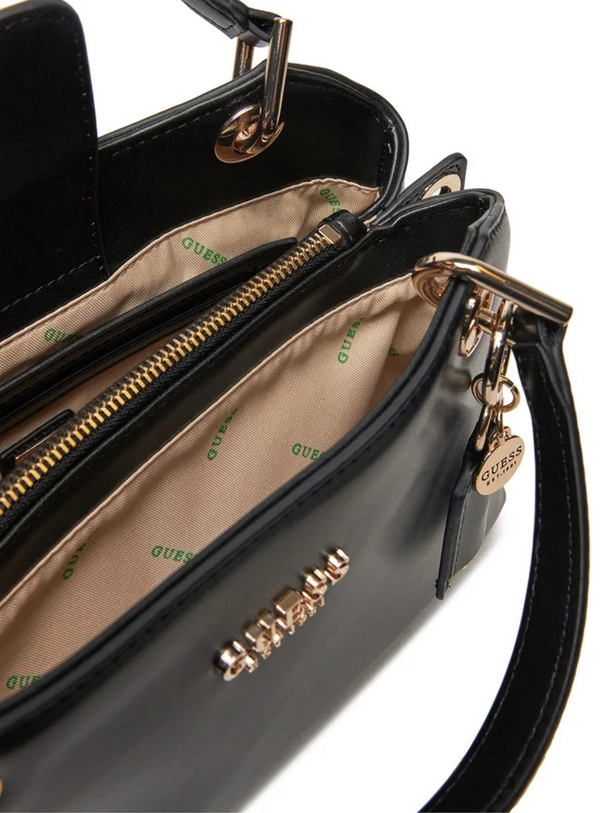 GUESS Borsa Donna ECO EVAINE GIRLFRIEND SATCHEL HWEVG9 53506 BLA Nero gioboutiqueweb