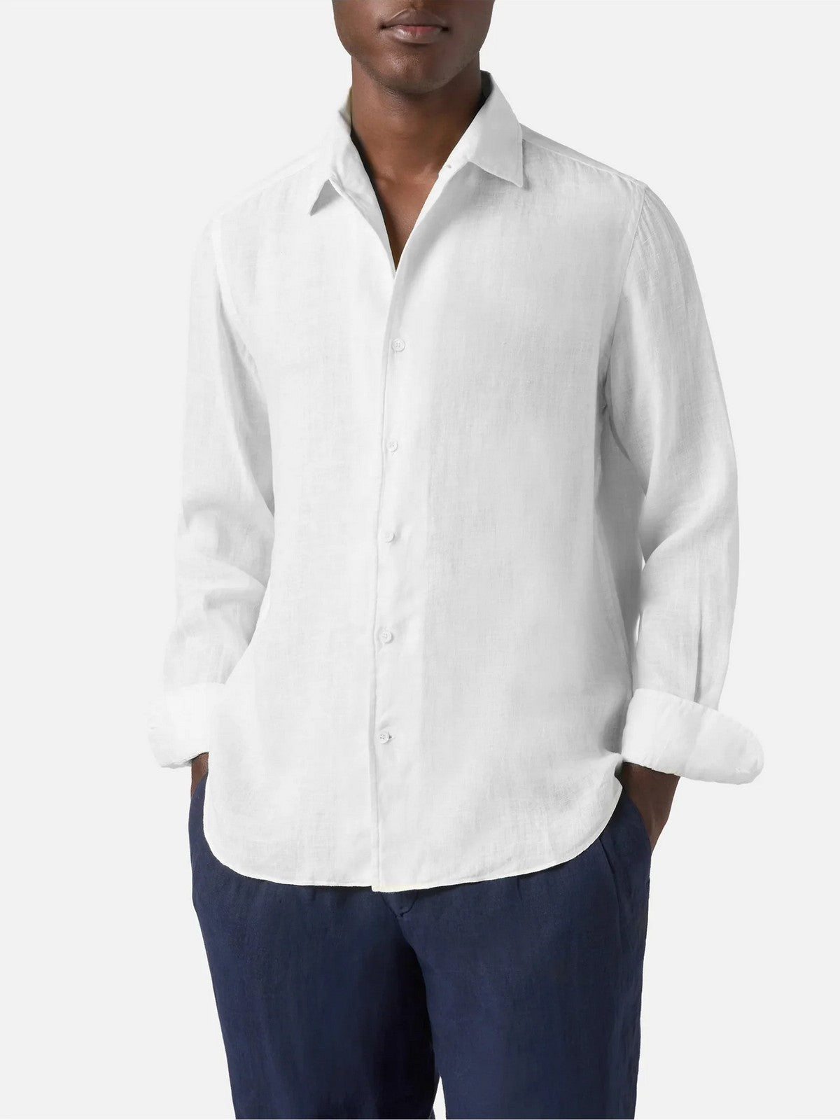 MC2 SAINT BARTH Camicia Uomo RAPHAEL 01457L LINEN 01 WHITE