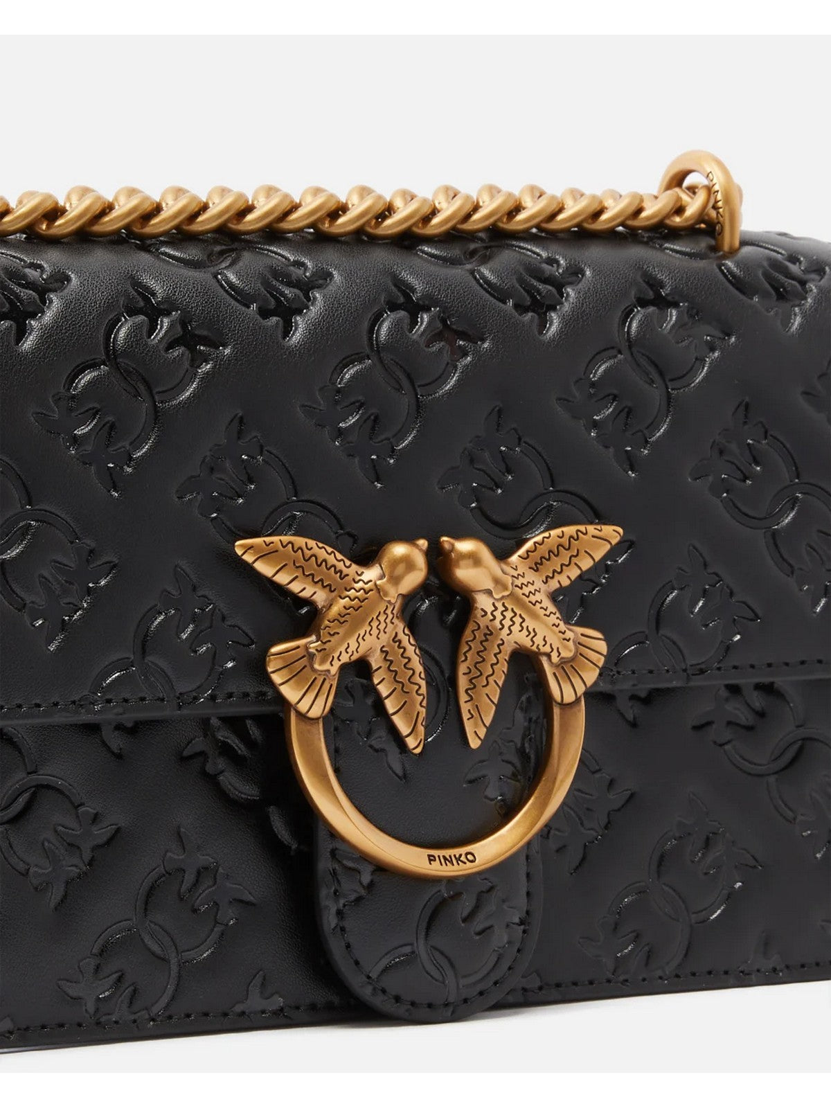 PINKO Borsa Donna Love One Mini Dc Vitello Seta 100074-A1YB Z99Q Nero gioboutiqueweb
