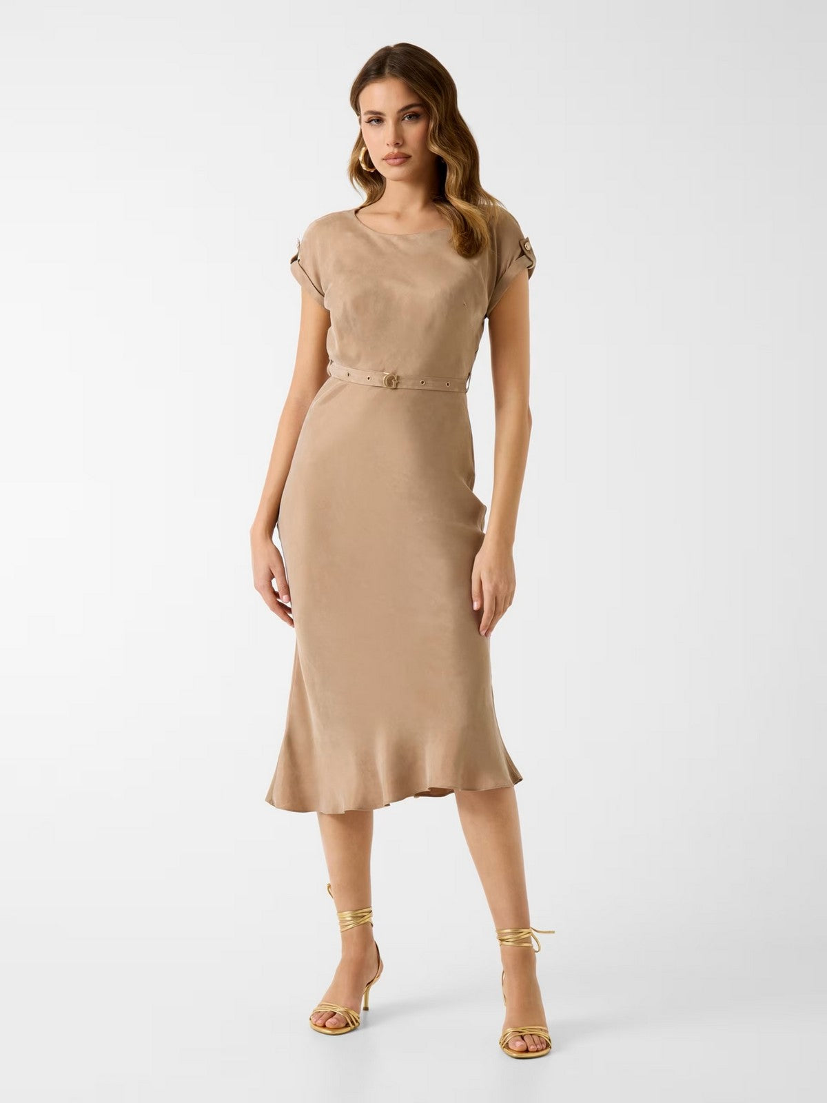 GUESS Abito Donna DALIA BELTED DRESS W6GK50 W1950 G1DQ WET SAND