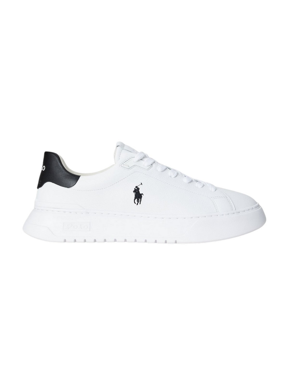 POLO RALPH LAUREN Sneaker Uomo RLITE COURT-SNEAKERS-LOW TOP LACE 809974097 002 WHITE/BLACK gioboutiqueweb
