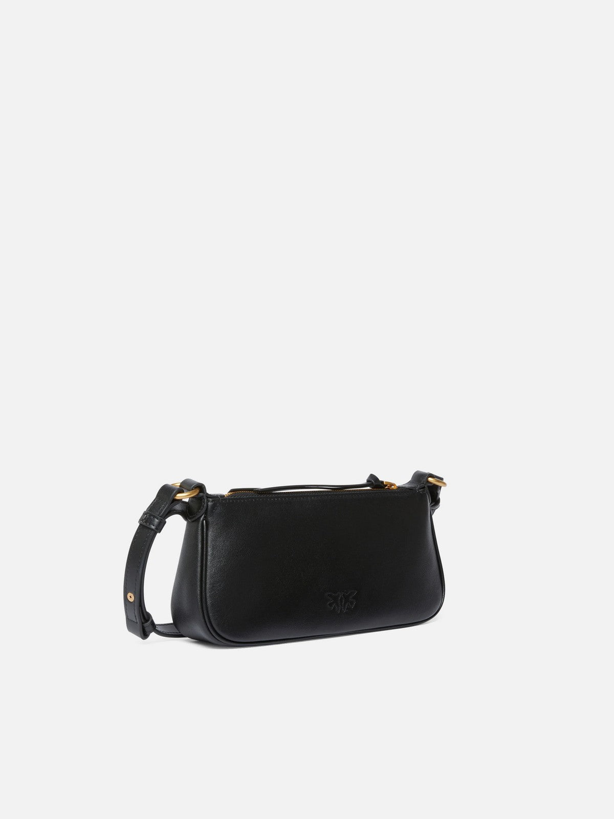PINKO Borsa Donna HALF MOON HORIZONTAL MINI VITE 105069-A0QO Z99Q NERO-ANTIQUE GOLD gioboutiqueweb