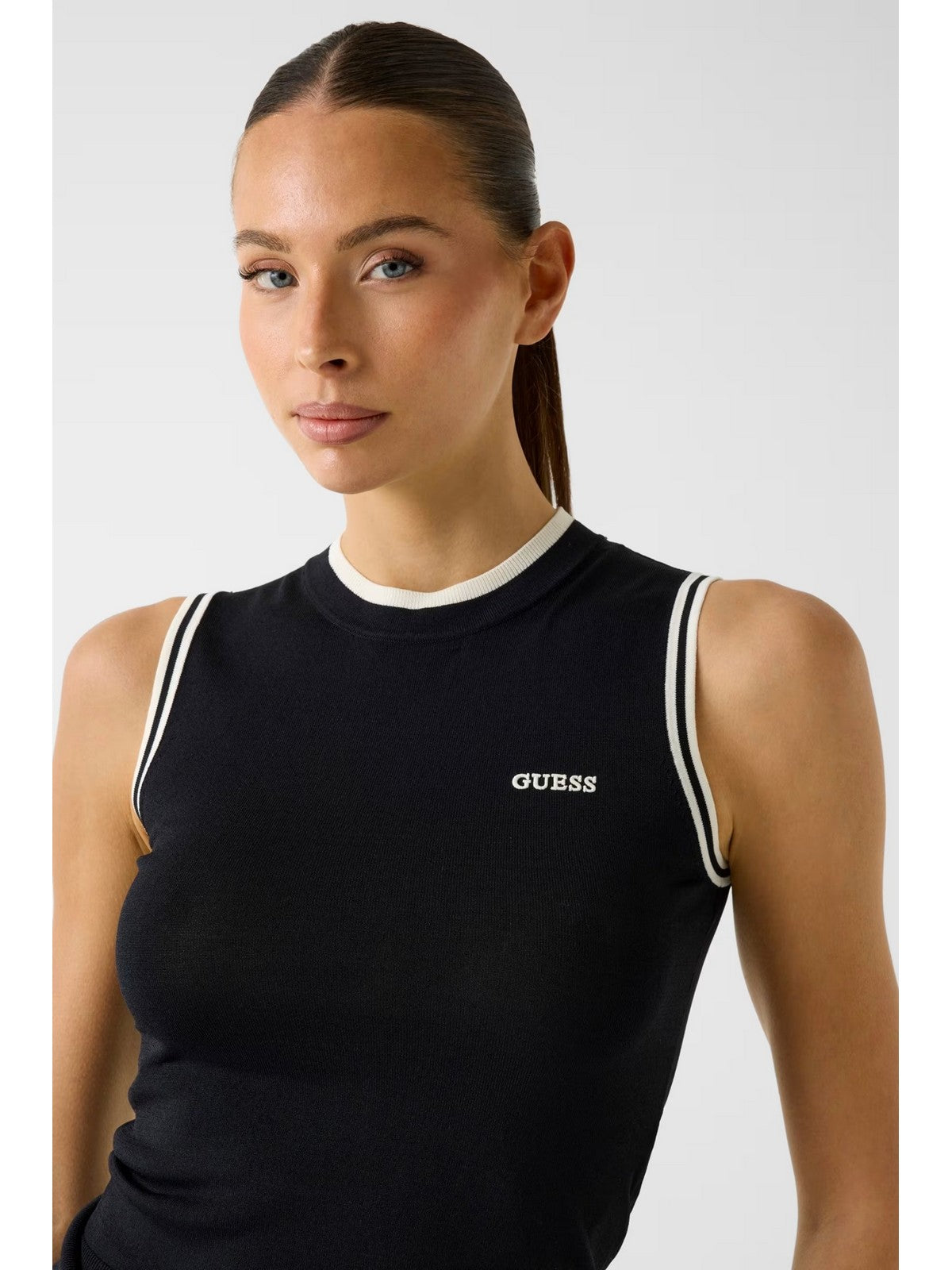 GUESS SPORT Top Donna GABRY CN SL TOP SWTR V6GR02 Z0723 JBLK Jet Black A996