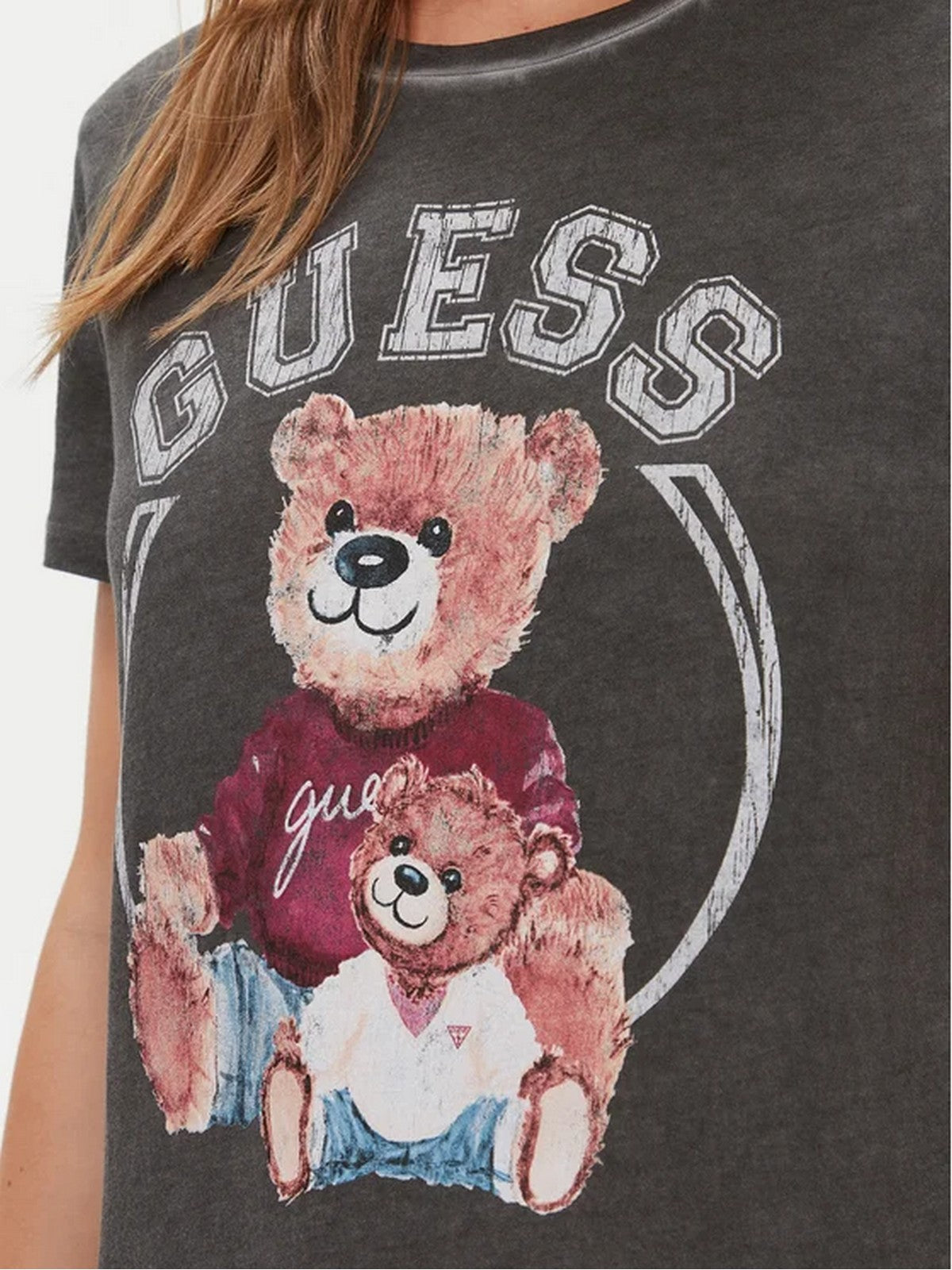GUESS T-Shirt e Polo Donna Ss Varsity Bear Logo W4RI86 K9SN1 JTMU Nero gioboutiqueweb