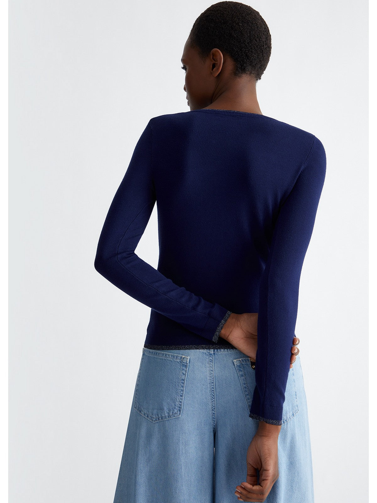 LIU JO WHITE Maglia Donna MA4073MS49I 93831 Blu gioboutiqueweb