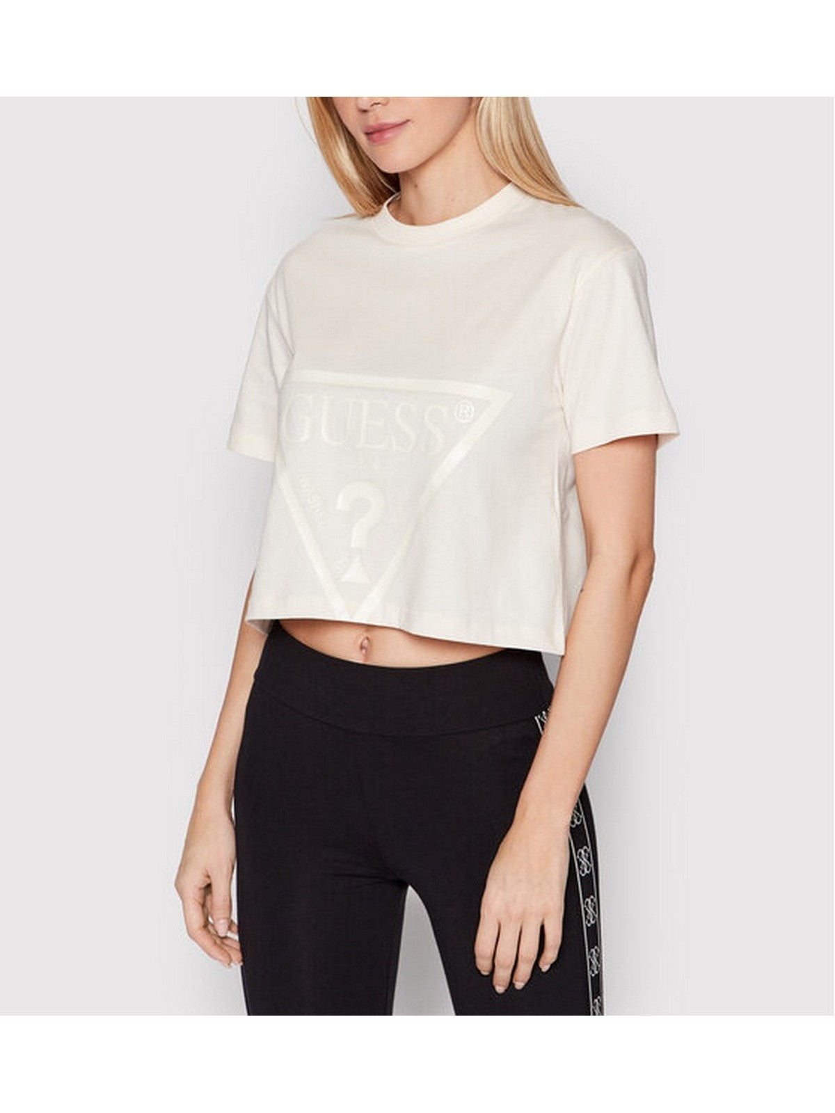 GUESS SPORT T-shirt Donna ADELE CROP T-SHIRT V2YI06 K8HM0 G6K5 OCEAN SALT gioboutiqueweb