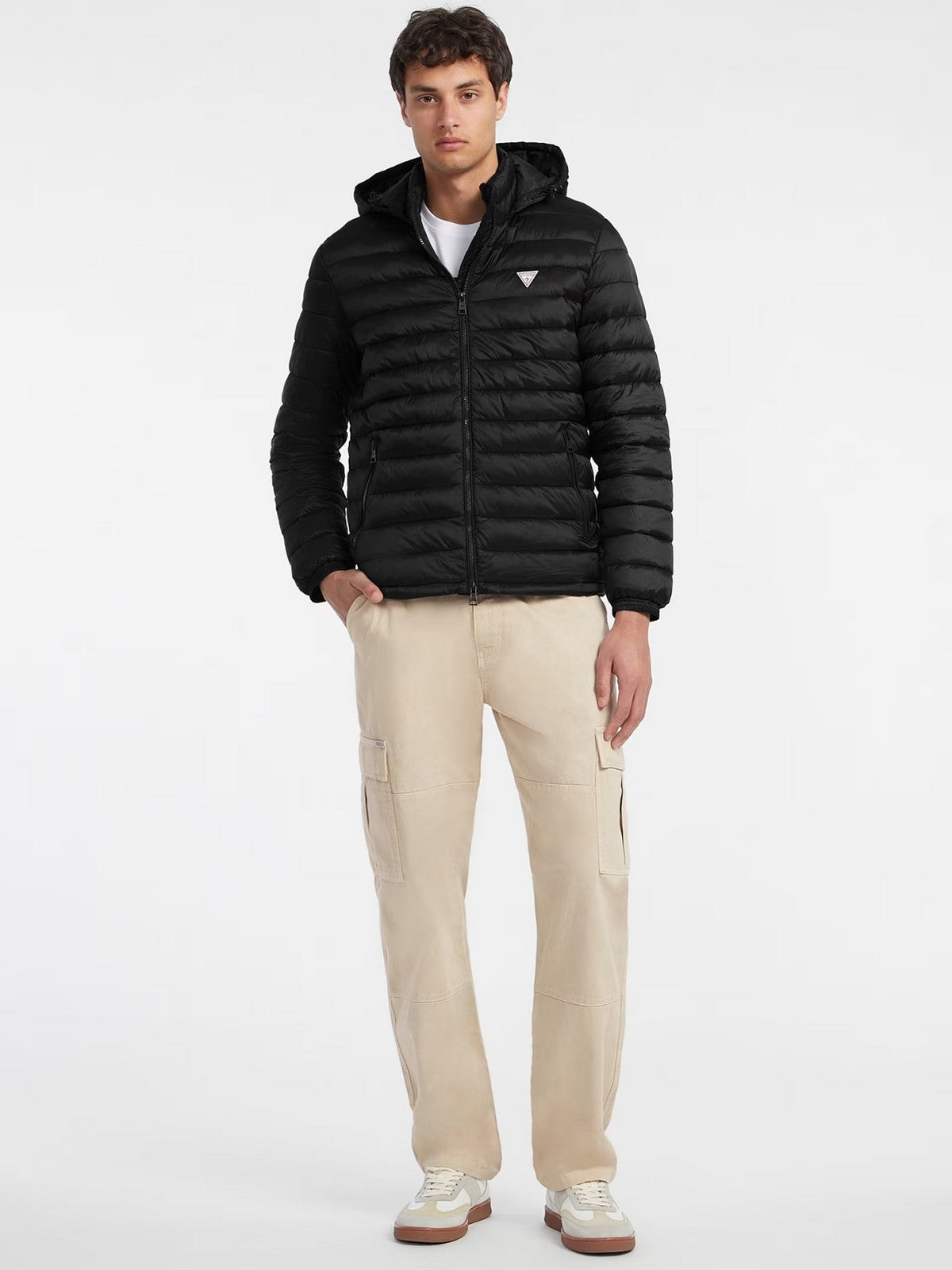 GUESS Piumino Uomo GJ HOODED PUFFER M4YL99 WG922 JBLK Nero gioboutiqueweb