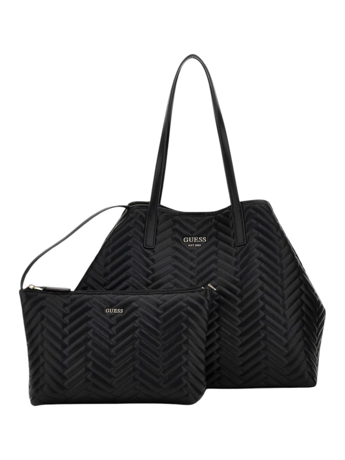 GUESS Borsa Donna VIKKY II LARGE 2 IN 1 TOTE HWQG93 18290 BLA Nero