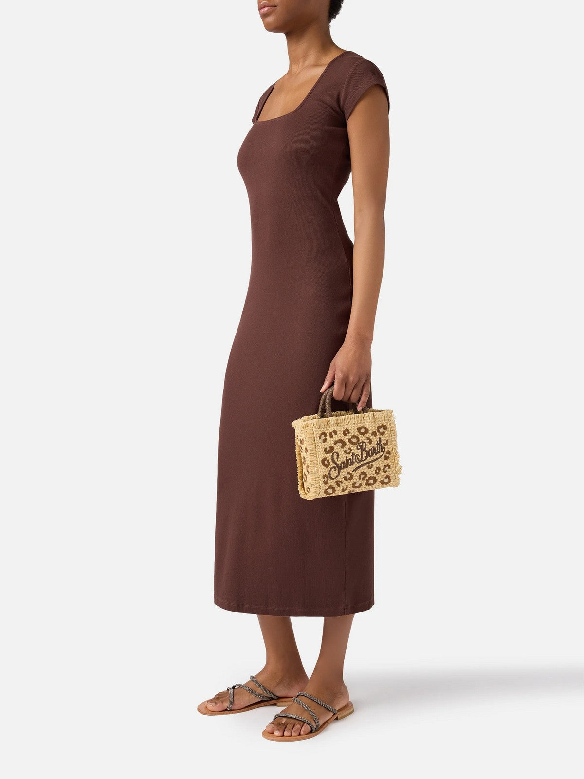 MC2 SAINT BARTH Borsa Donna VANITY MINI STRAW N 00349L LEOPARD 18 EMB