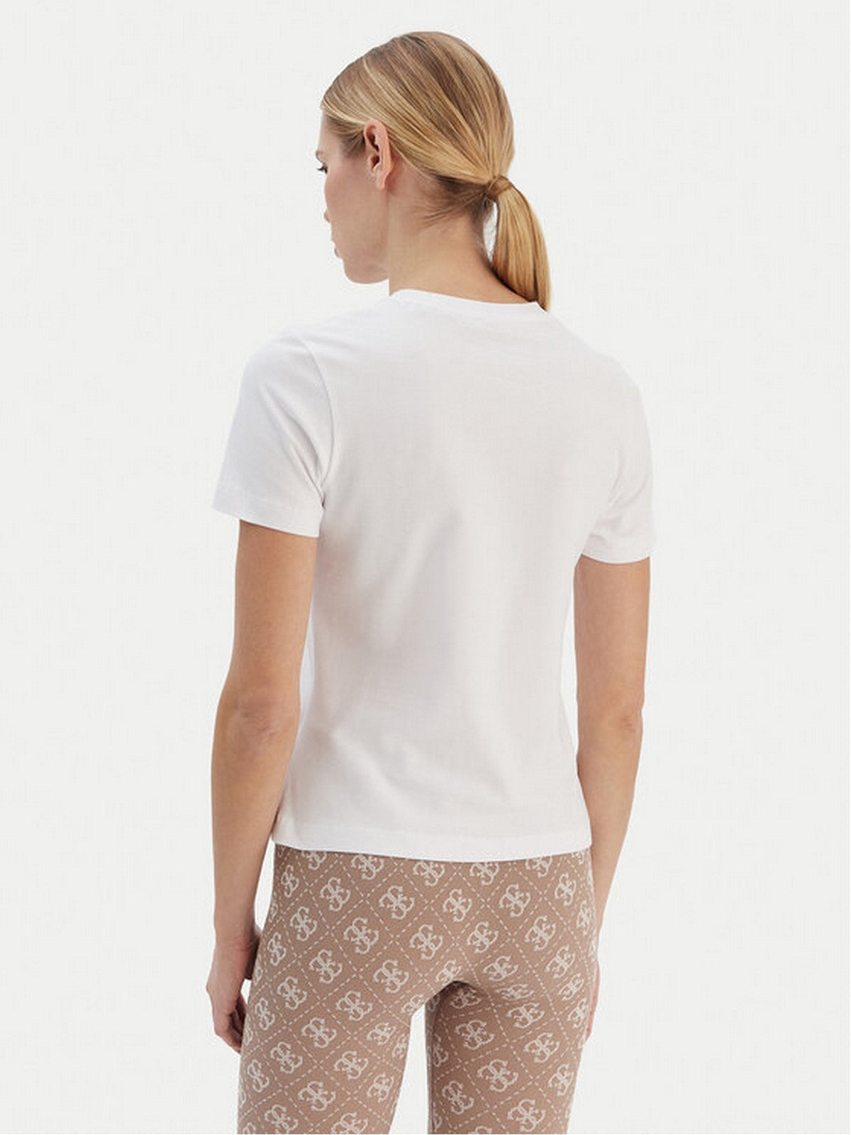 GUESS SPORT T-shirt Donna BEATRIZ CN SS T-SHIRT V6RI02 J1314 G011 PURE WHITE gioboutiqueweb