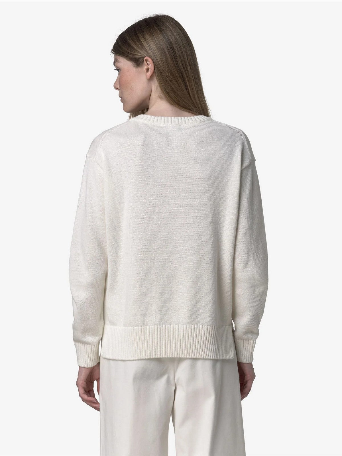 K-WAY Maglione Donna ADINE COTTON CASHMERE K4125RW X42 WHITE GARDENIA
