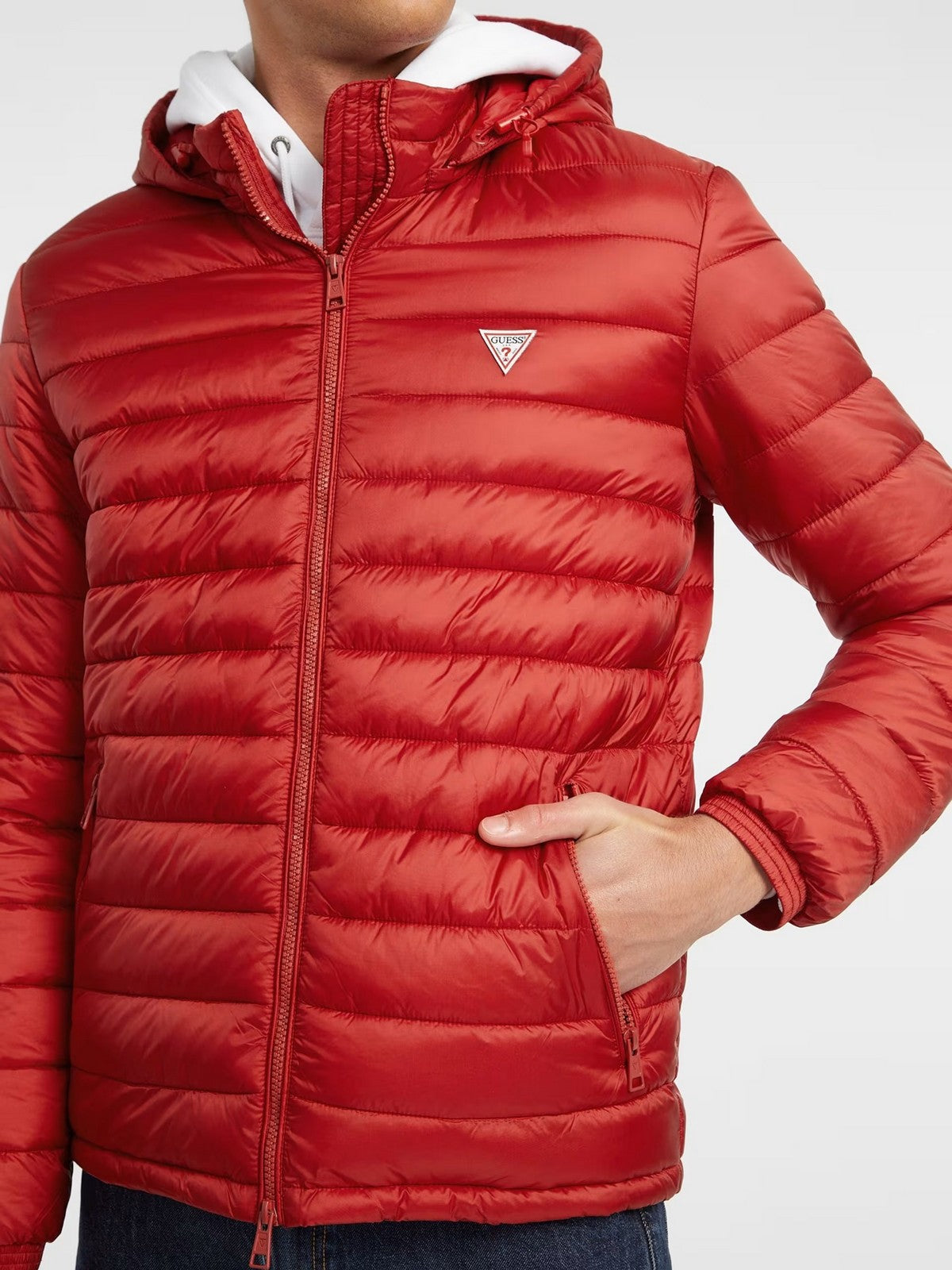 GUESS Piumino Uomo GJ HOODED PUFFER M4YL99 WG922 G585 Rosso gioboutiqueweb