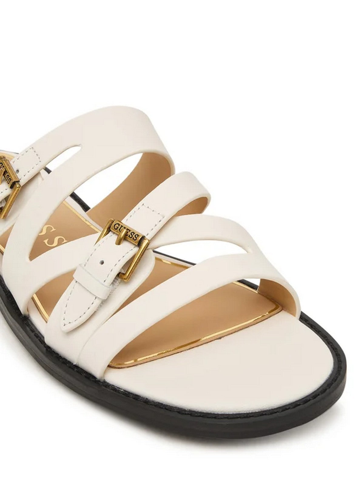 GUESS Sandalo Donna GRAYDEN FLJGRY LEA03 WHITE WHITE gioboutiqueweb