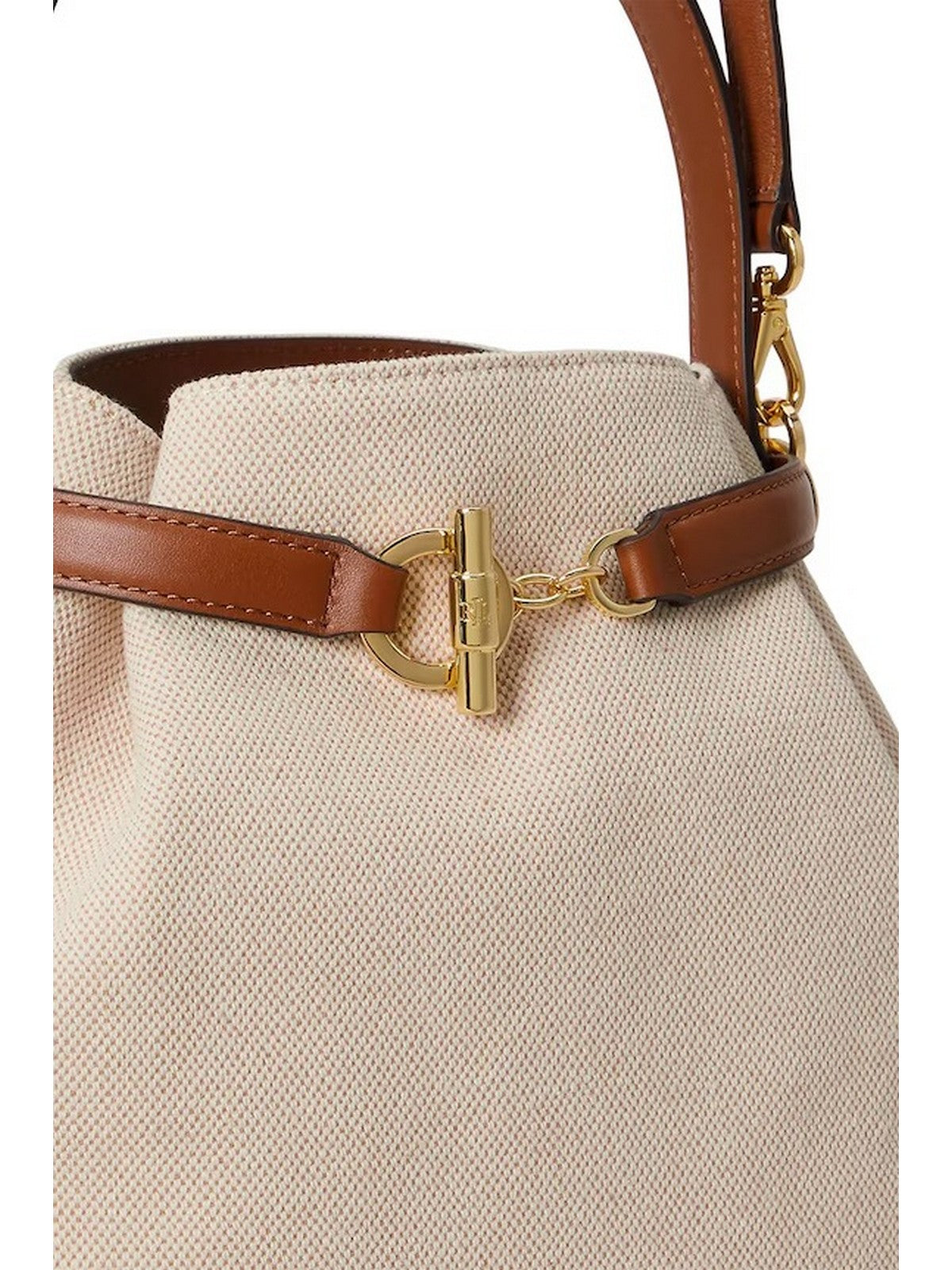 LAUREN RALPH LAUREN Borsa Donna BLKE MD BCKT-BUCKET BAG-MEDIUM 431P04294 005 NTRL/BUFF CANVAS/LAUREN TAN