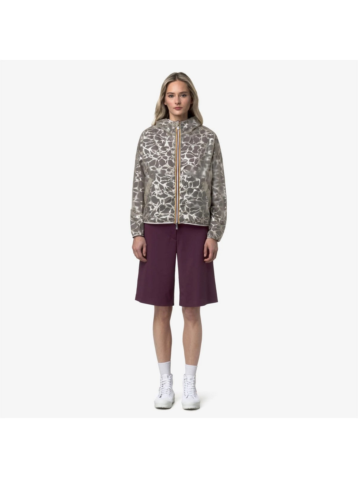 K-WAY Giubbino Donna LAURETTE SUPER LIGHT LAMI DOUB K7137JW C0Q Violet-Beige Laminat