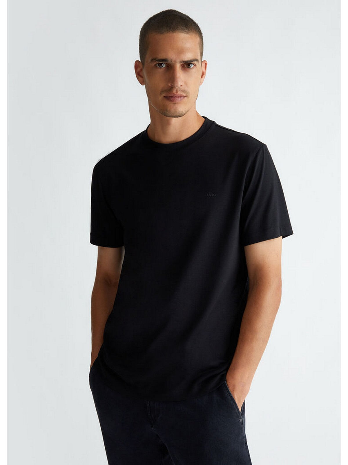 Camiseta de Liu Jo Man y poste para hombres QF4299J4805 22222 Negro