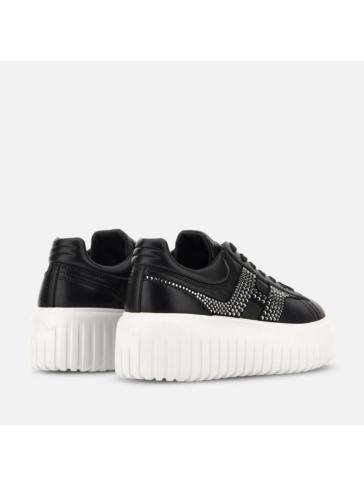 HOGAN Sneaker Donna H-STRIPES ALLACCIATO H STRASS HXW6450FO60U48B999 Nero gioboutiqueweb