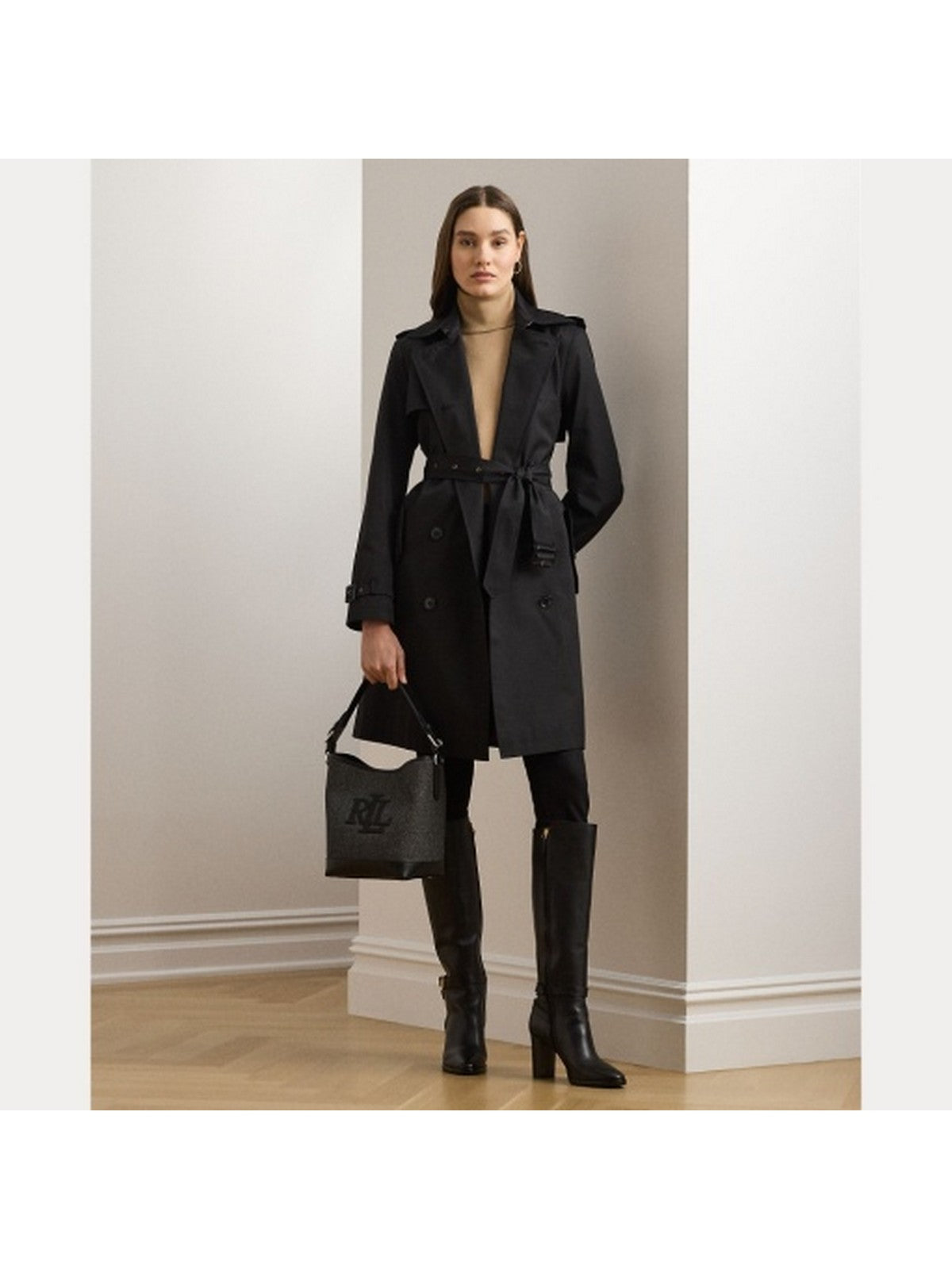 LAUREN RALPH LAUREN Trench Donna DB BLT RN38 297967122 001 BLACK gioboutiqueweb