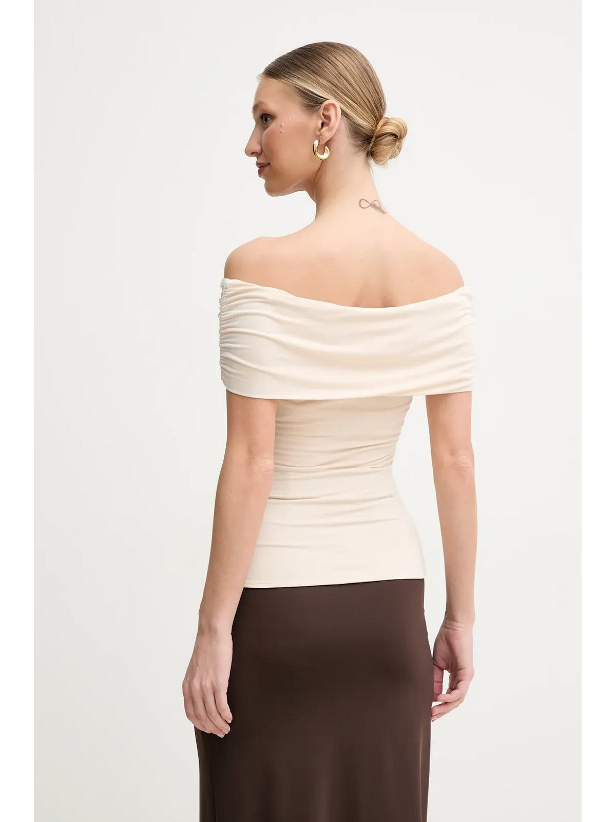GUESS Top Donna CHARLOTTE OFF SHOULDER TOP W5GP08 KACM2 G1CX BUTTER ICECREAM