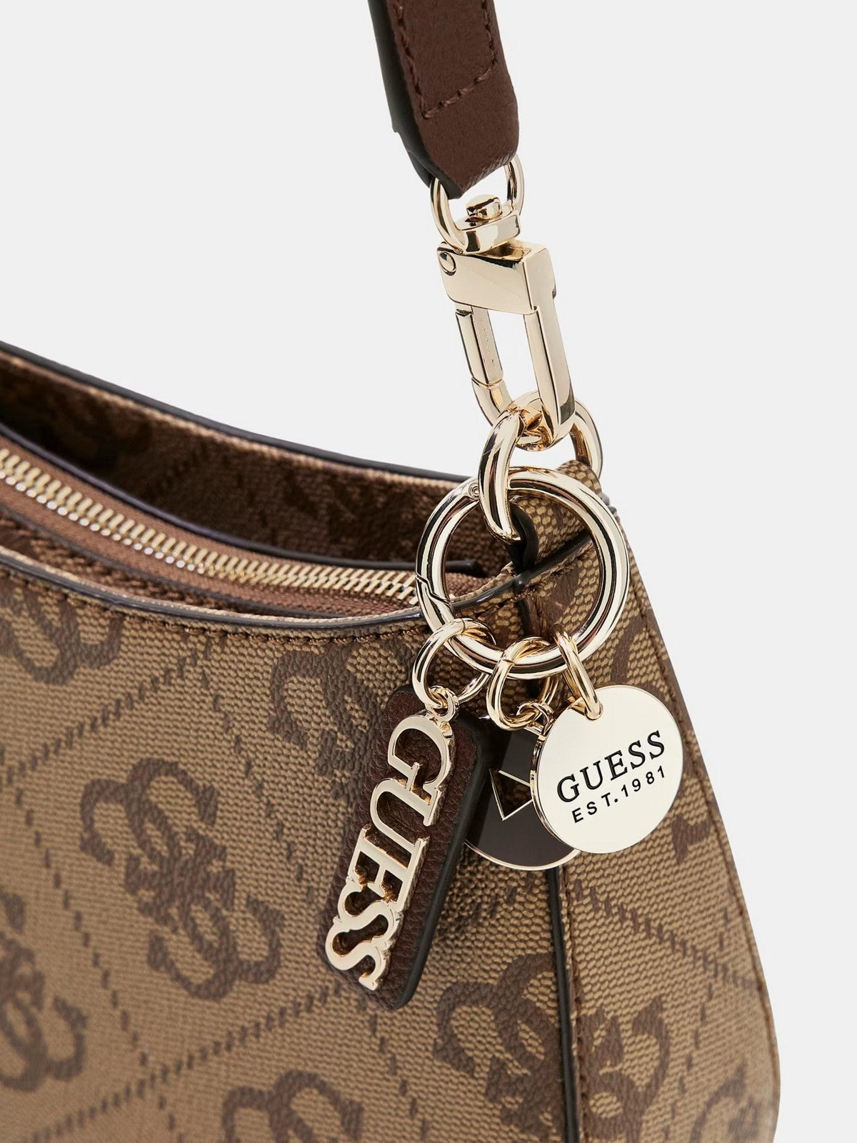 GUESS Borsa Donna NOELLE II TOP ZIP SHOULDER BAG HWSO96 72180 LGW LATTE LOGO/BROWN