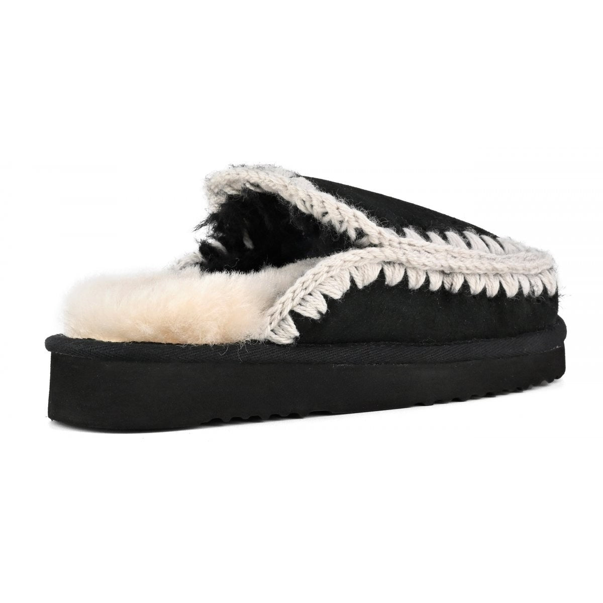 MOU Ciabatta Donna Eskimo slipper MU.FW101125A BKWHI BLACK/WHITE gioboutiqueweb
