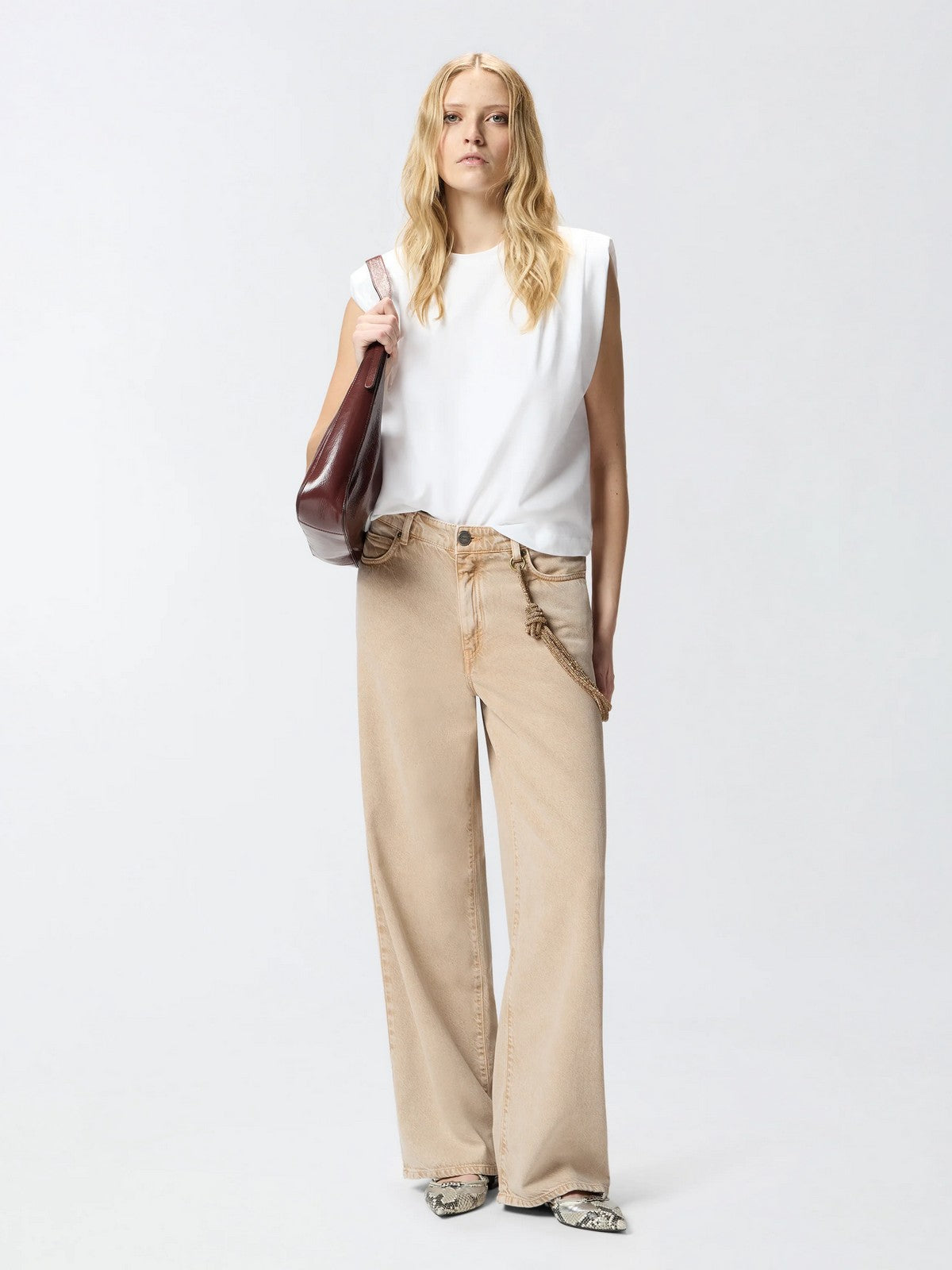 PINKO Jeans Donna LAURYN LOOSE BULL 104601-A33R C88 BEIGE-MACROCISTIDE gioboutiqueweb