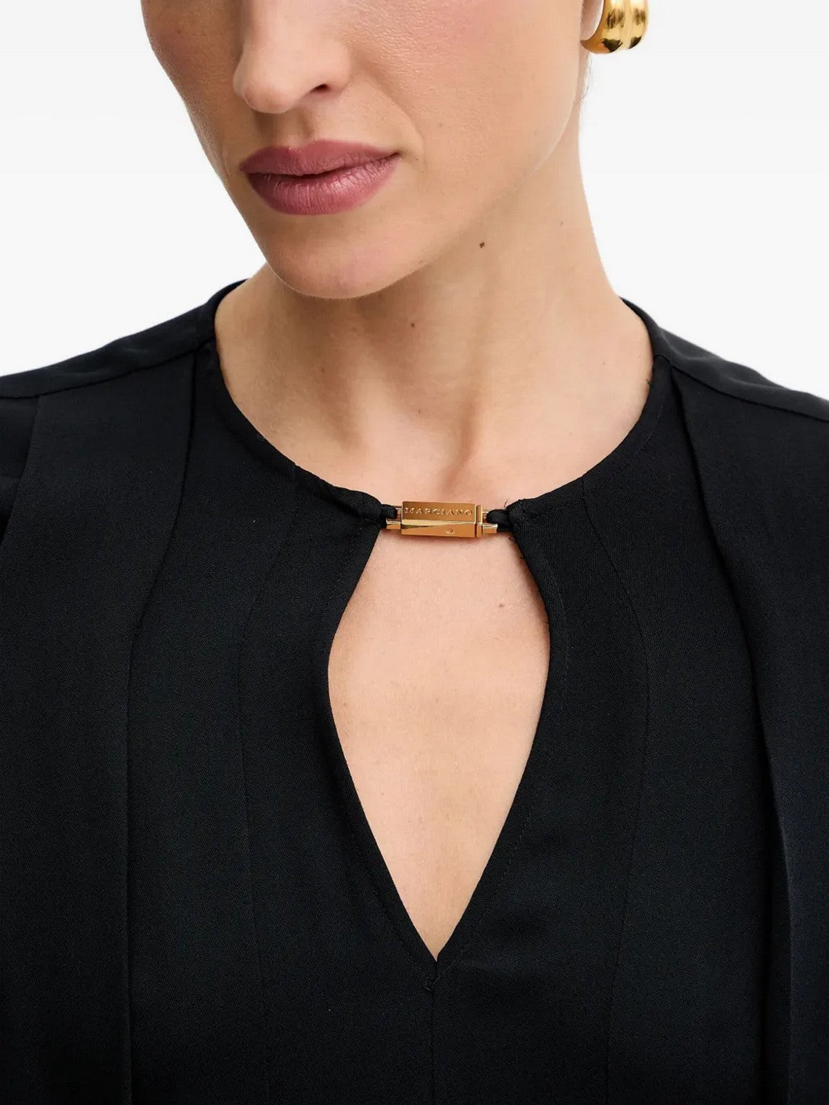 MARCIANO Blusa Donna ANITA V NECK LS BLOUSE 5YGH14 7356A JBLK Jet Black A996