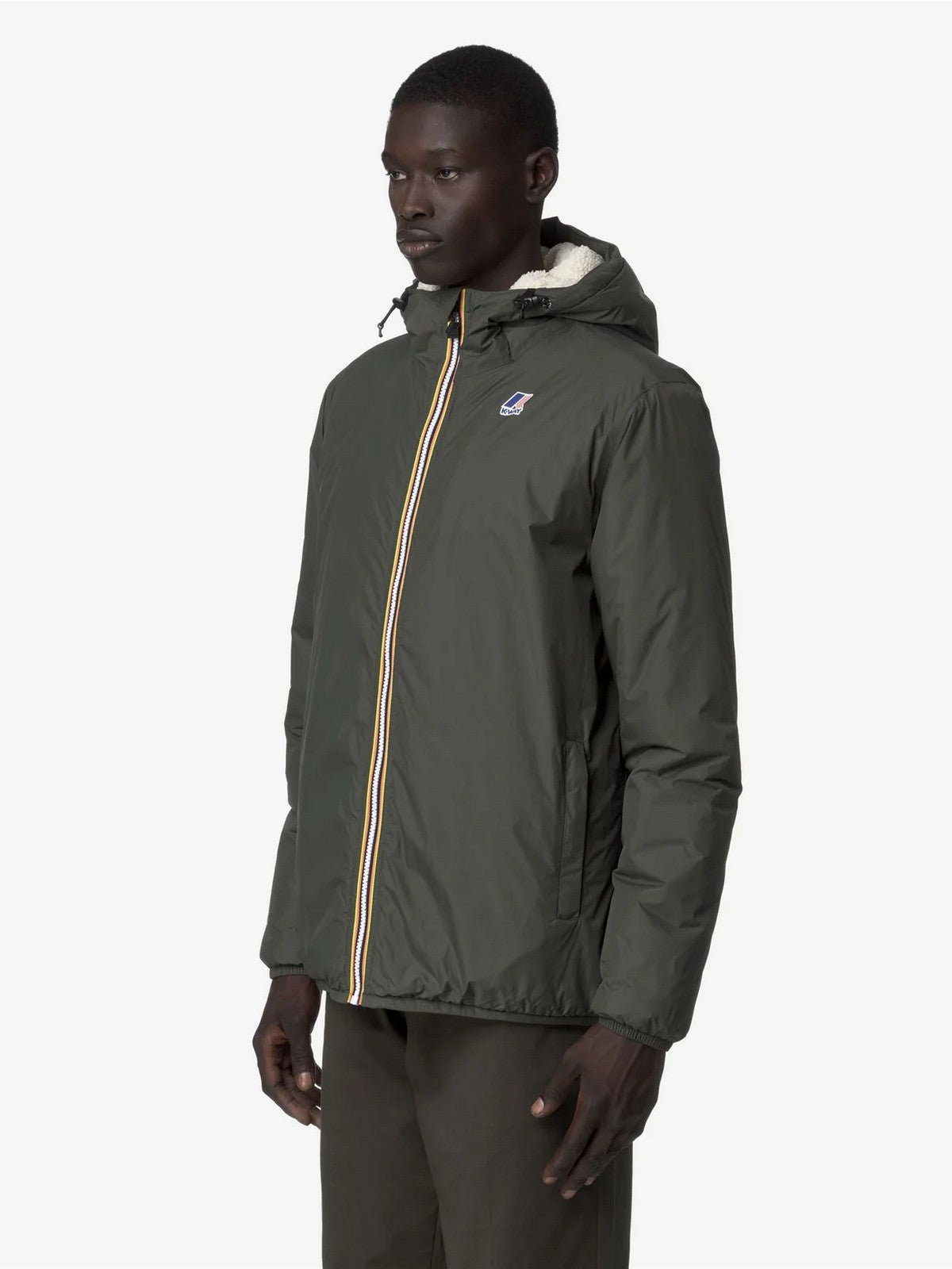 K-WAY Giubbino Uomo LE VRAI 4.0 CLAUDE ORSETTO K21515W WMR GREEN BLACKISH