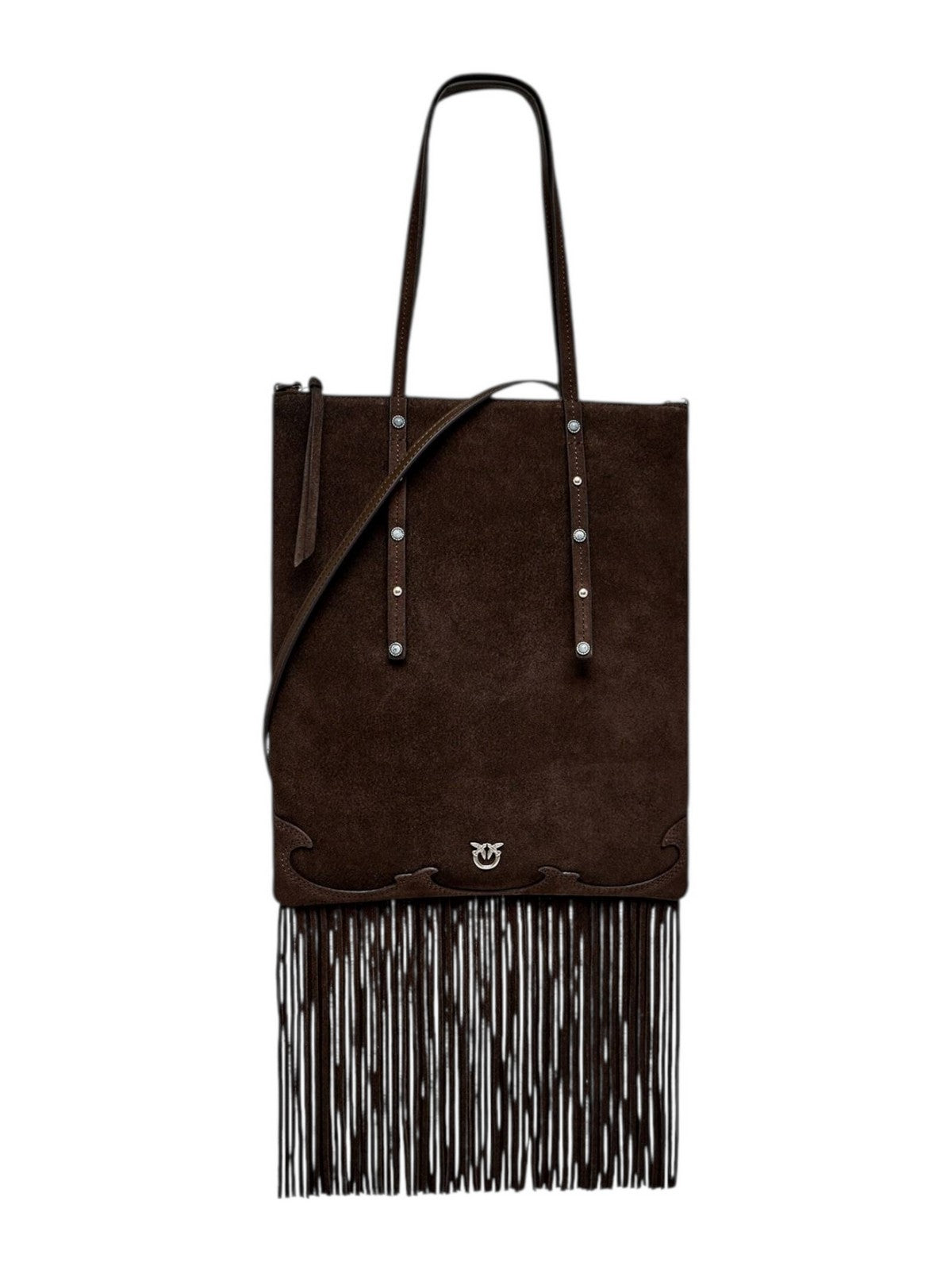 PINKO Borsa Donna MINI SHOPPER FRINGES SUEDE 106666-A0F6 M11O MARRONE-CHICCO DI CAFFE'-OLD S gioboutiqueweb