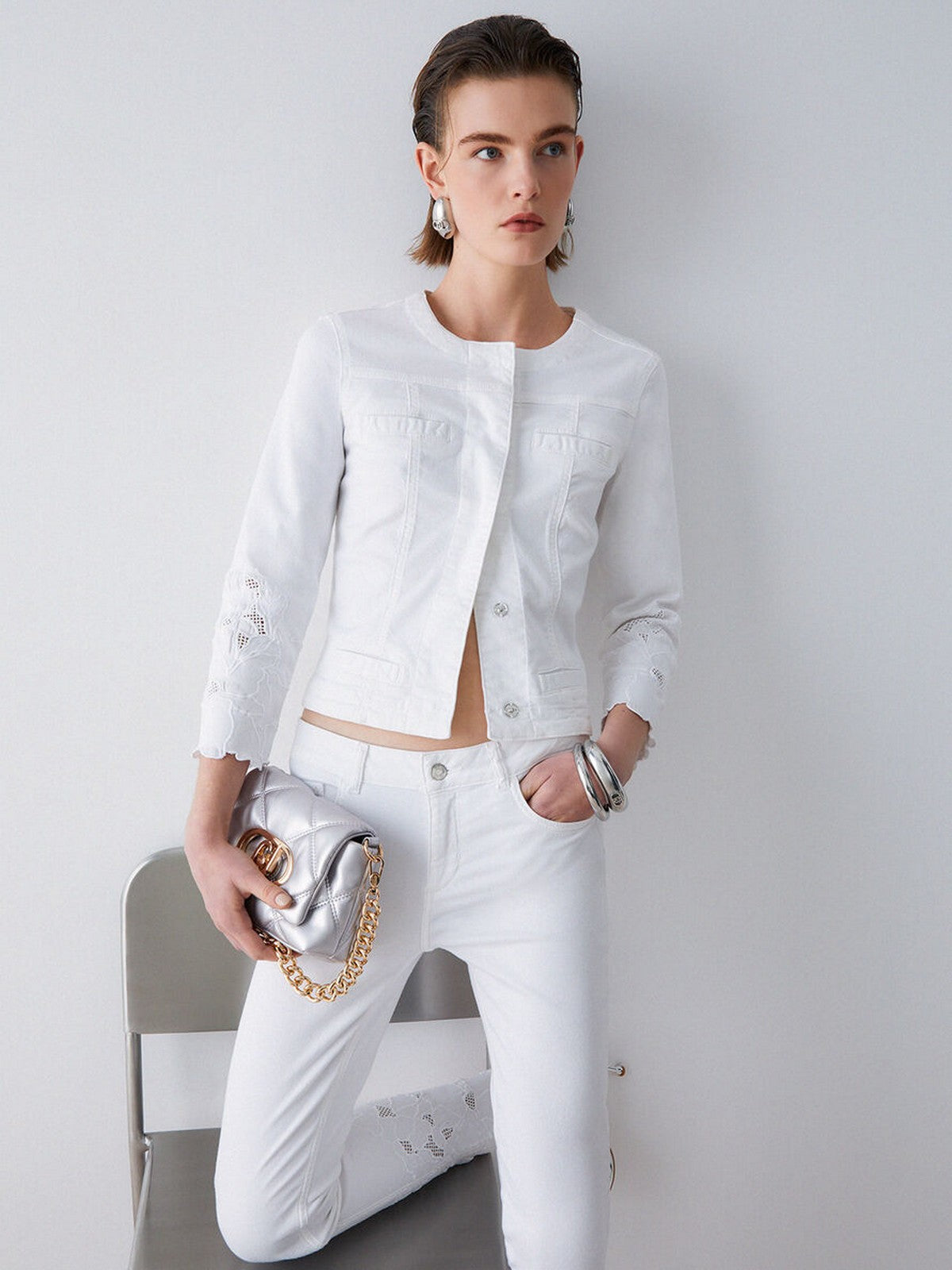 LIU JO WHITE Giubbino Donna WA6262T367A P9255 Bco ottico ric.flowe gioboutiqueweb