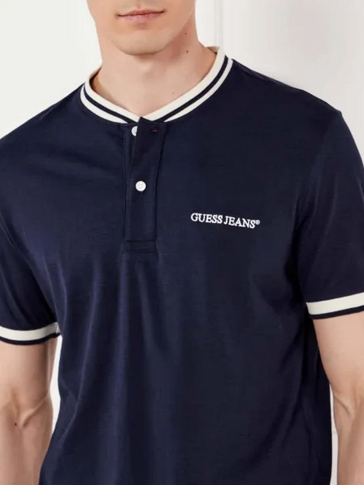 GUESS T-shirt Uomo GJ SS CN REG HENLEY TEE M5GP49 KCTV1 A71W DARING OCEAN gioboutiqueweb