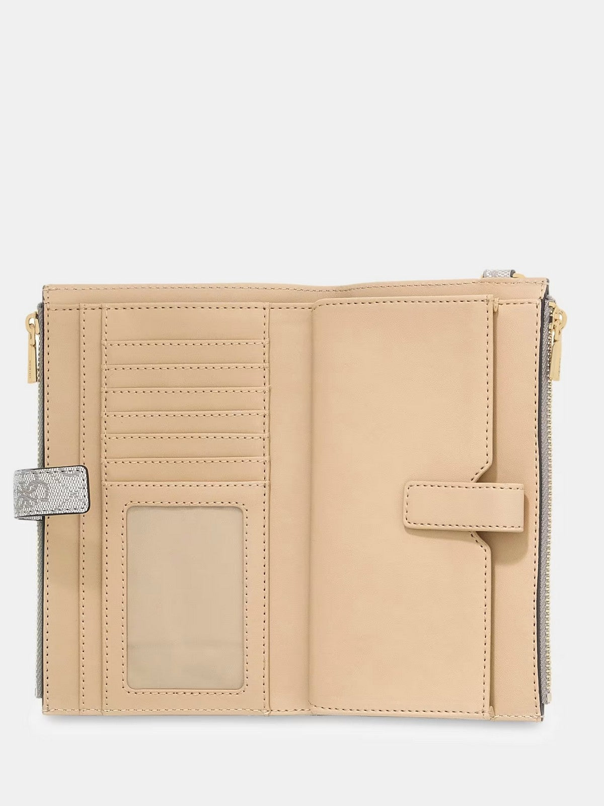 GUESS Portafoglio Donna LAUREL II SLG DBL ZIP ORGNZR SWSG74 59157 DKO DARK TAUPE LOGO gioboutiqueweb
