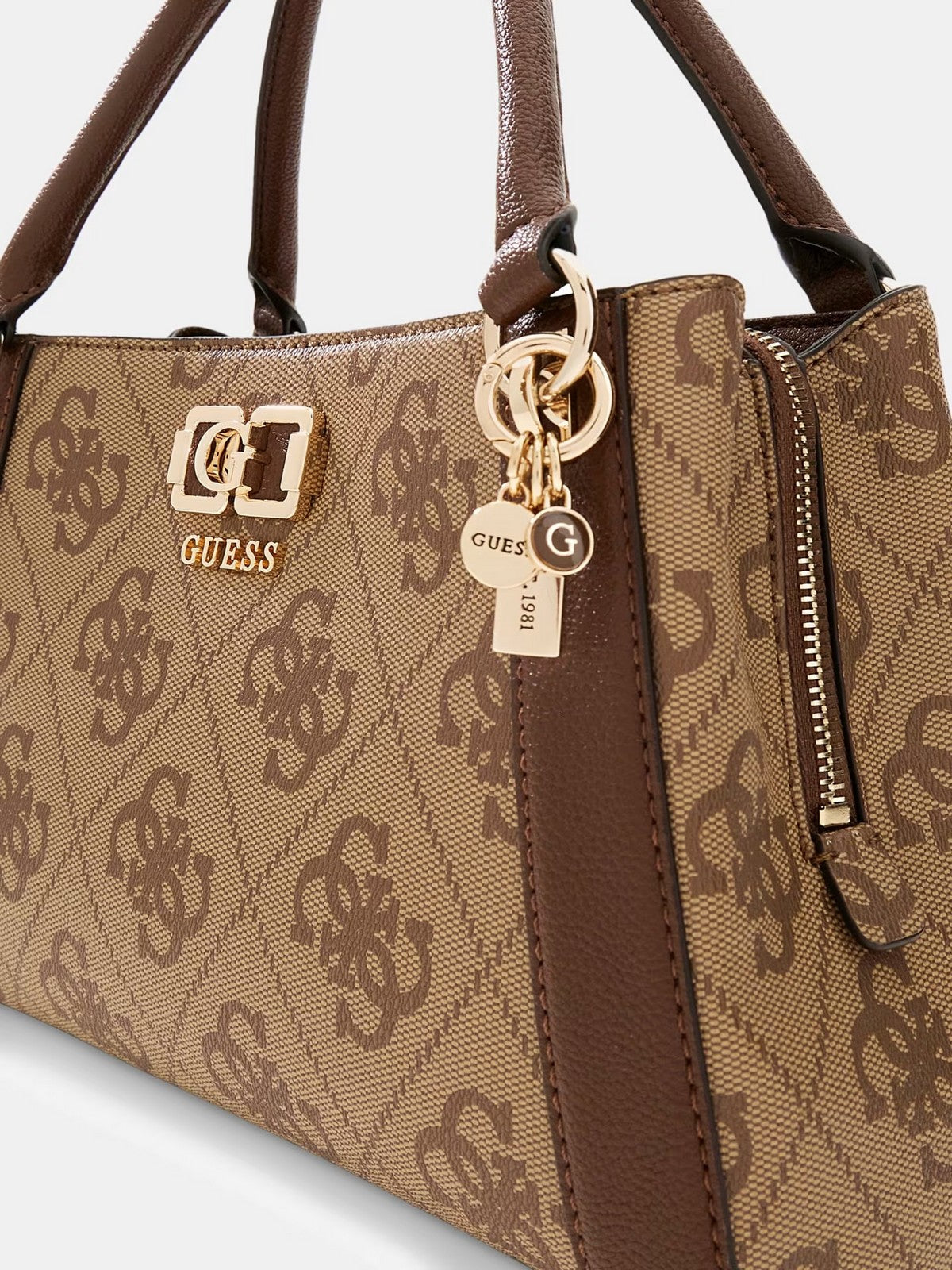 GUESS Borsa Donna KARNILLA LOGO GFRIEND SATHEL HWOS99 01060 LGW LATTE LOGO/BROWN gioboutiqueweb