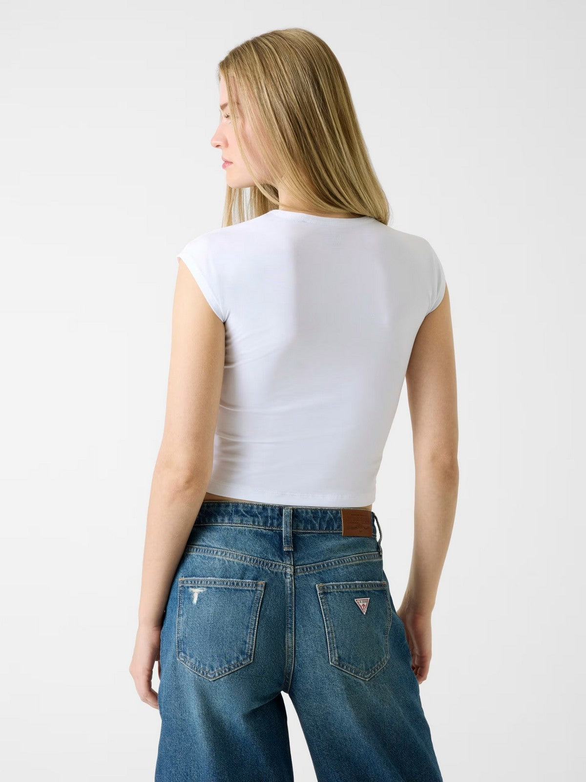 GUESS T-shirt Donna GJ SS RAGLAN STAR BABY TEE W6RI21 J1314 G011 PURE WHITE gioboutiqueweb