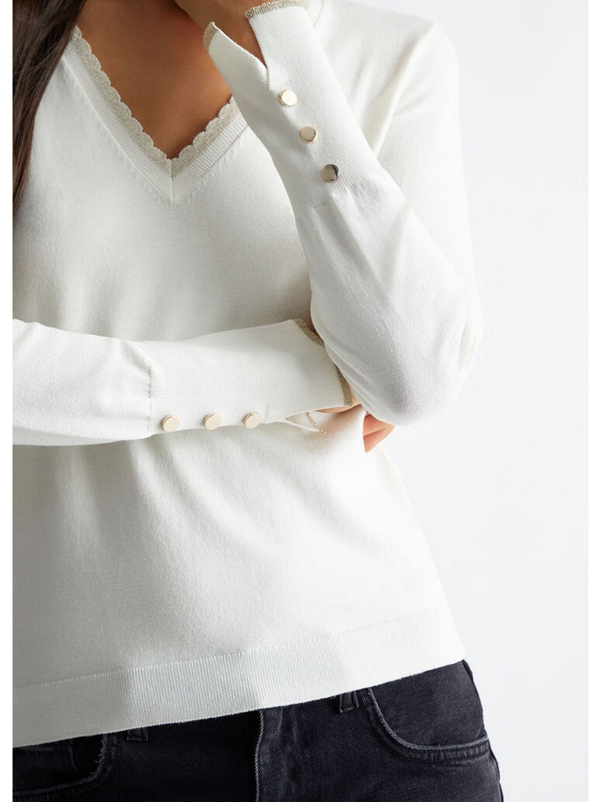 LIU JO WHITE Maglia Donna WF4007MS49I 10701 Bianco gioboutiqueweb