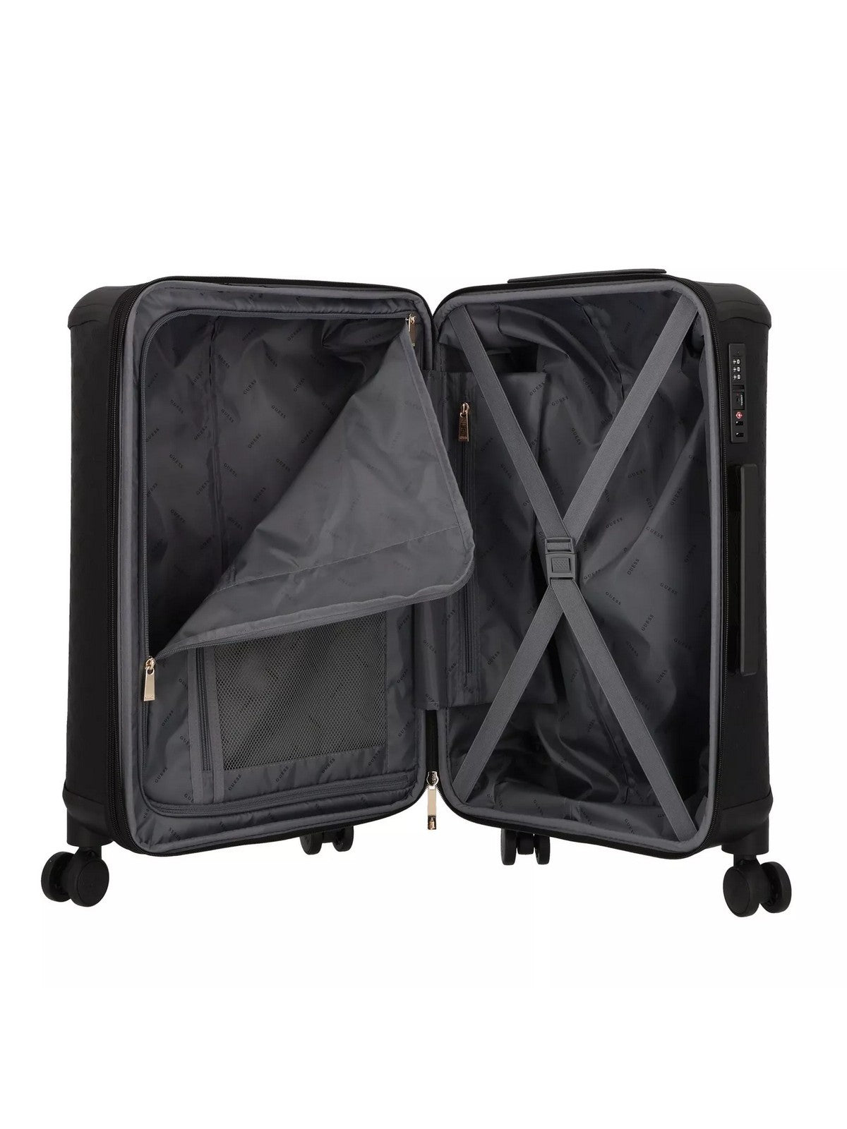 GUESS Valigia e Trolley Donna WILDER 22 IN 8-WHEELER TWK745 29820 BLA Nero gioboutiqueweb