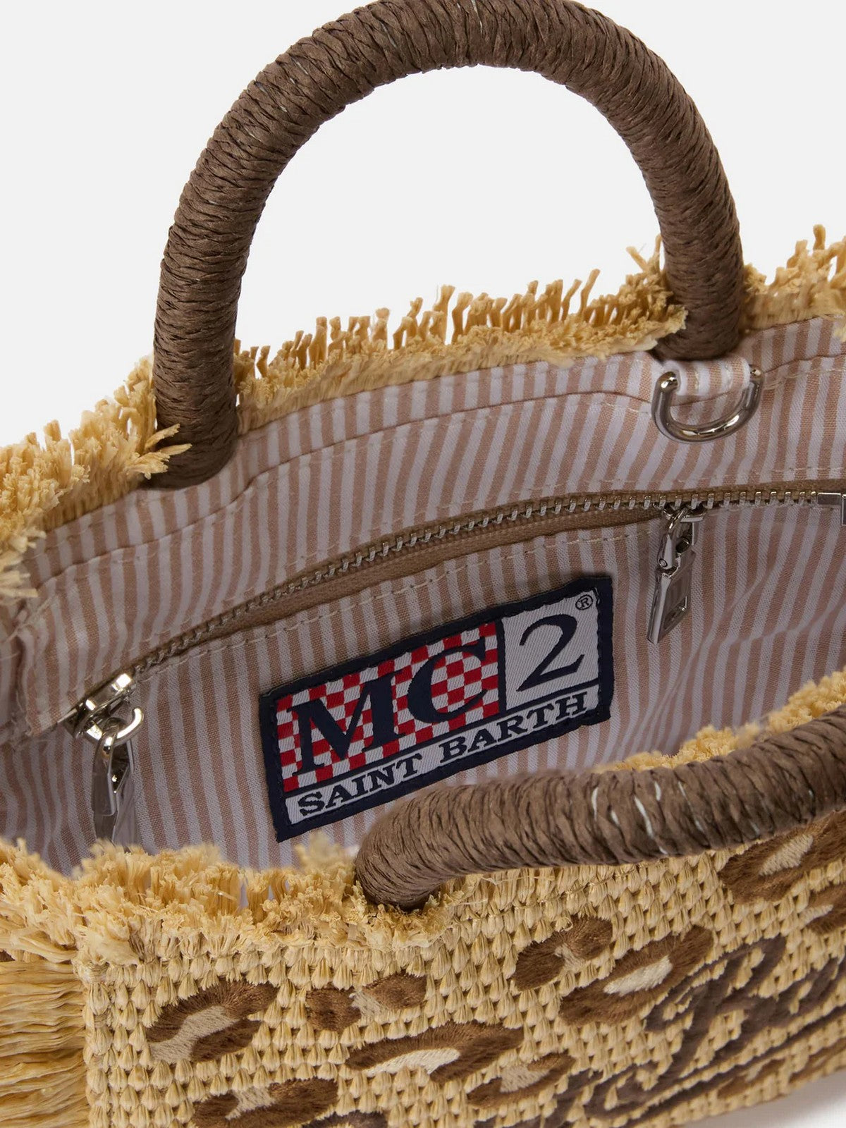 MC2 SAINT BARTH Borsa Donna VANITY MINI STRAW N 00349L LEOPARD 18 EMB