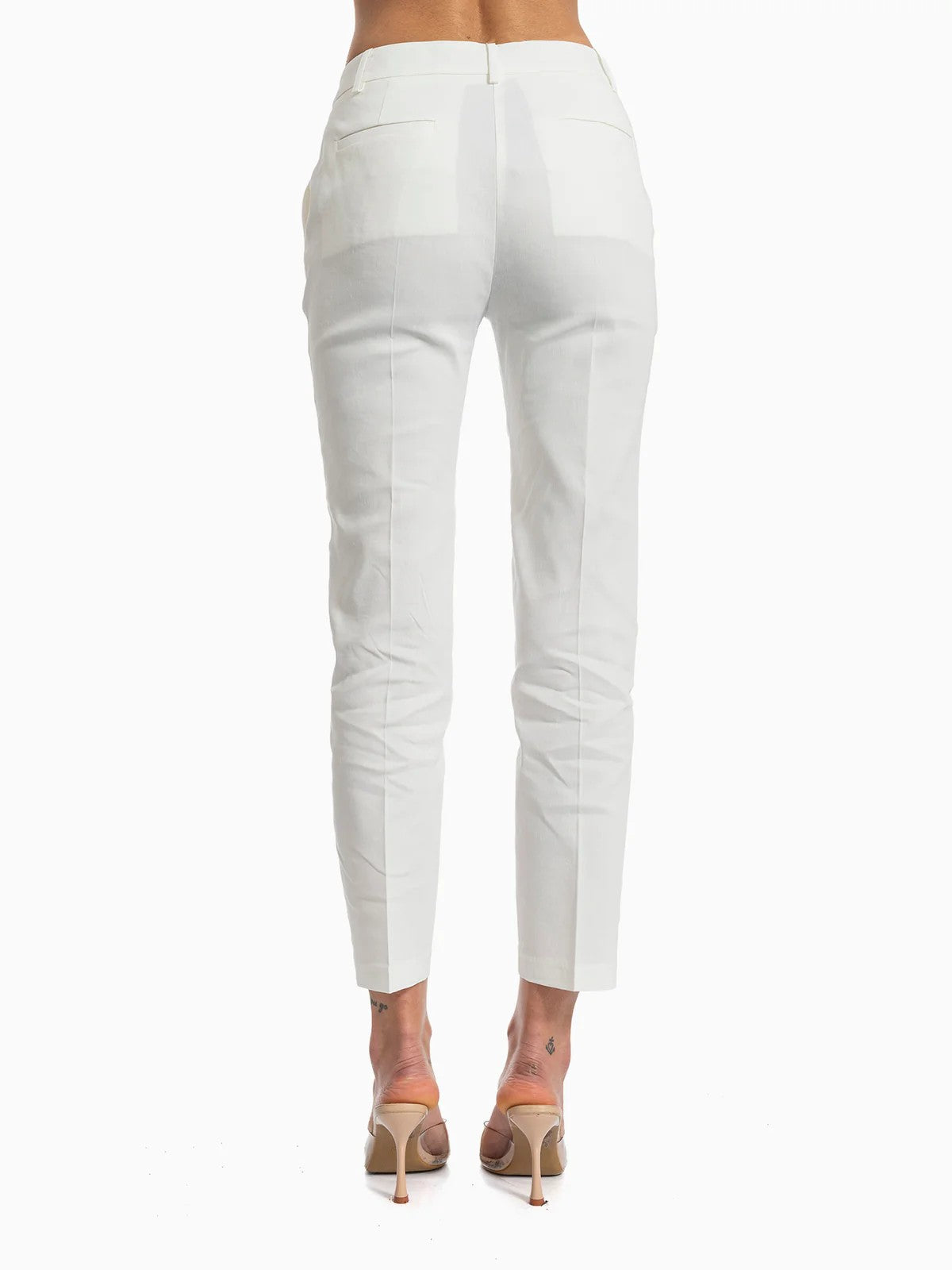 PINKO Pantalone Donna BELLO PANTALONE LINO STRETCH 100155-A34I Z05 BIANCO-BIANCANEVE gioboutiqueweb