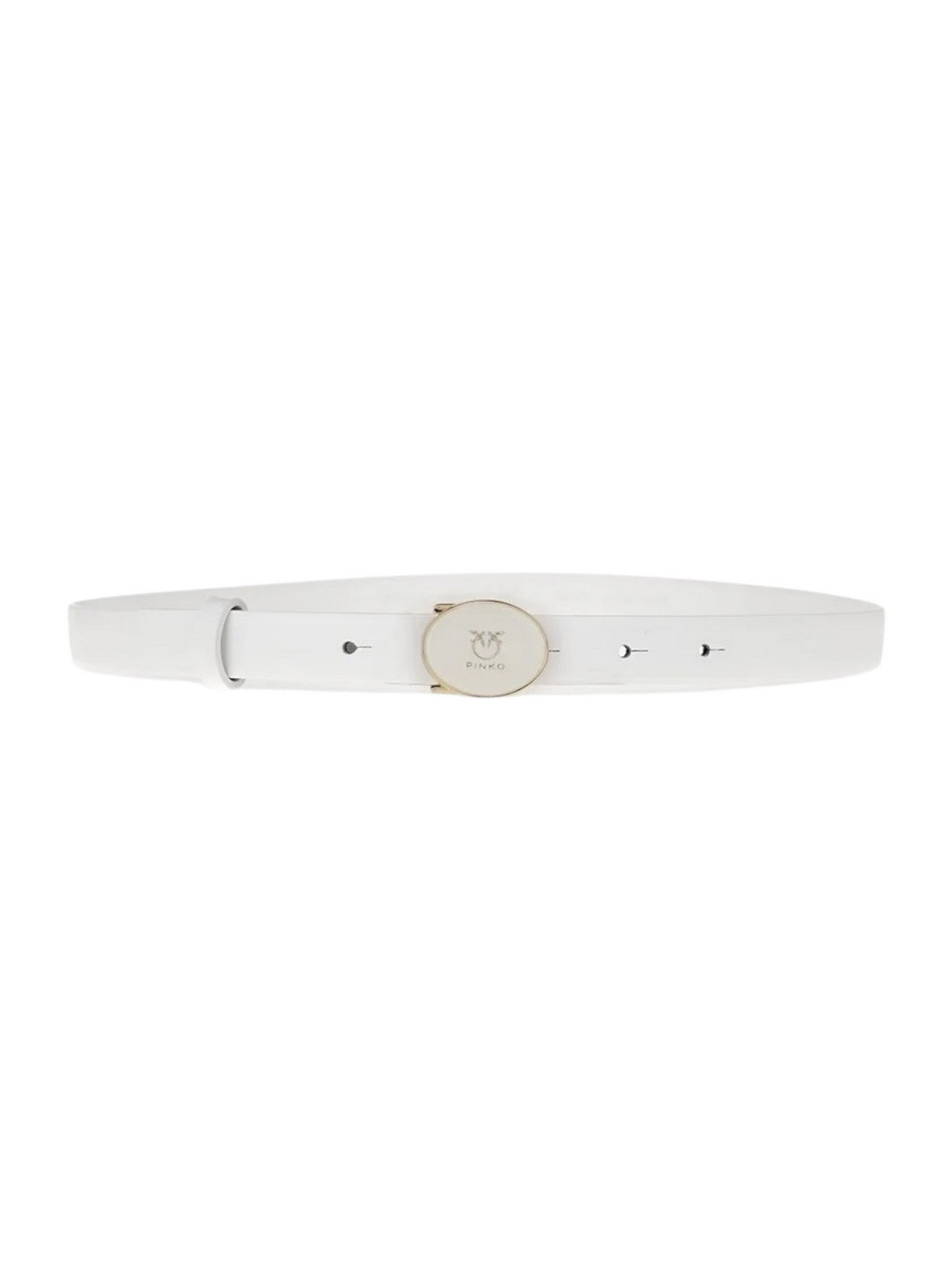 PINKO Cintura Donna ROUND ENAMEL H2 BELT.LOW VITEL 105466-A2QL Z14U BIANCO SETA-SHINY GOLD gioboutiqueweb