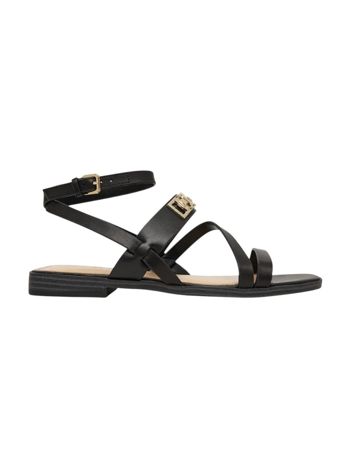 GUESS Sandalo Donna RULA FLJRUL LEA03 BLACK BLACK gioboutiqueweb